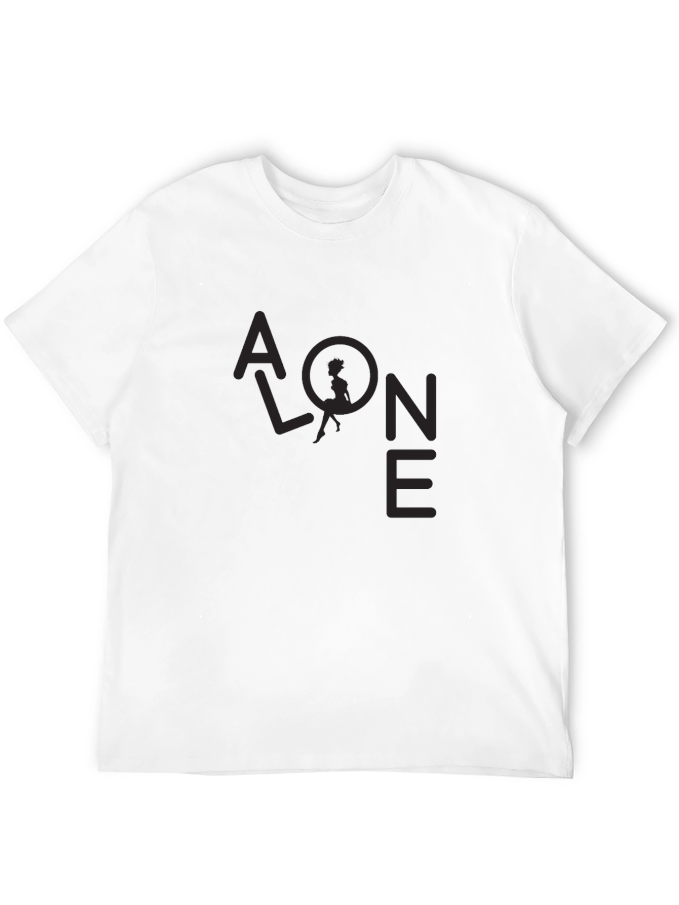 Alone Graphic Print Black T-Shirt