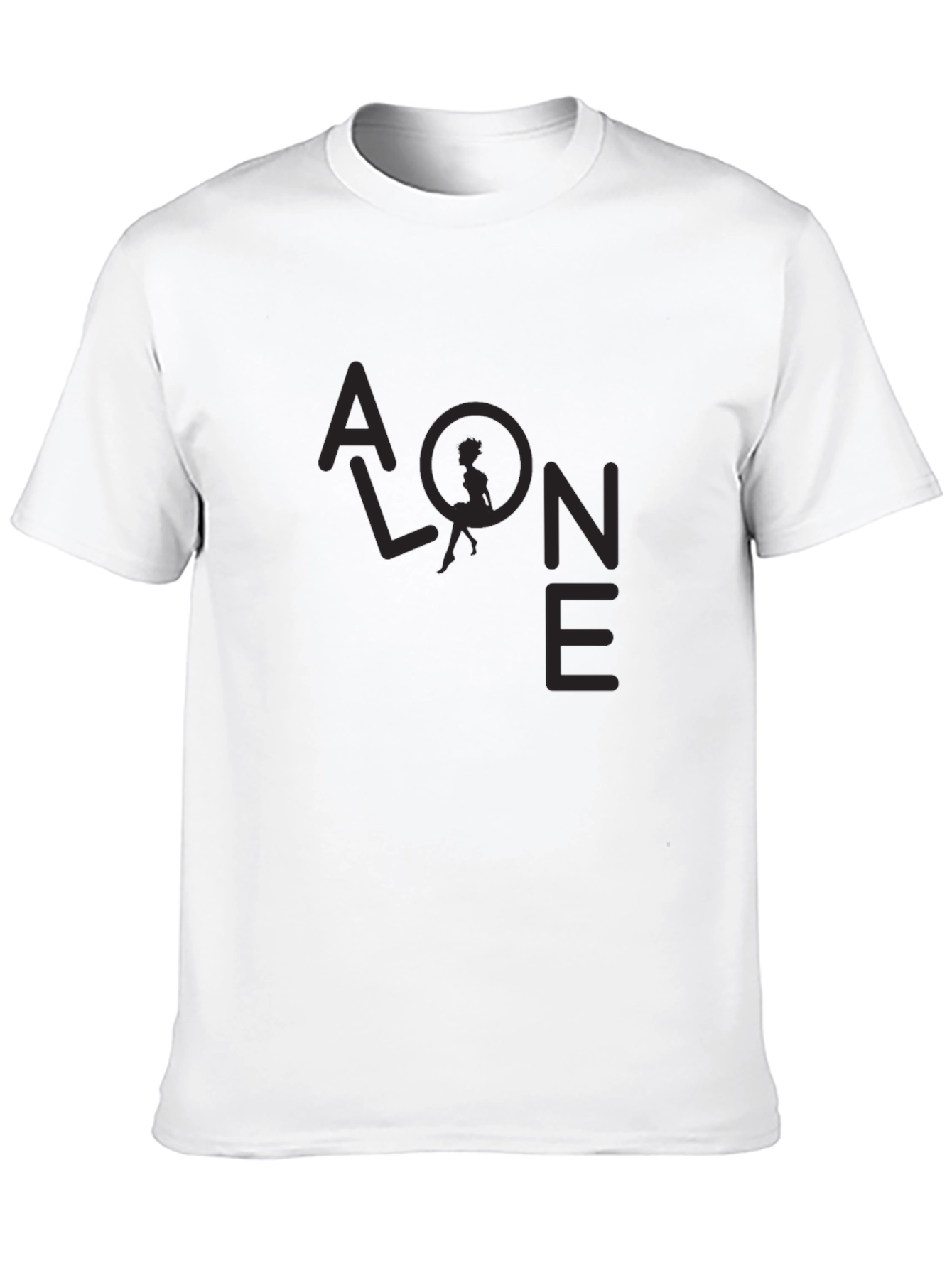 Alone Graphic Print Black T-Shirt