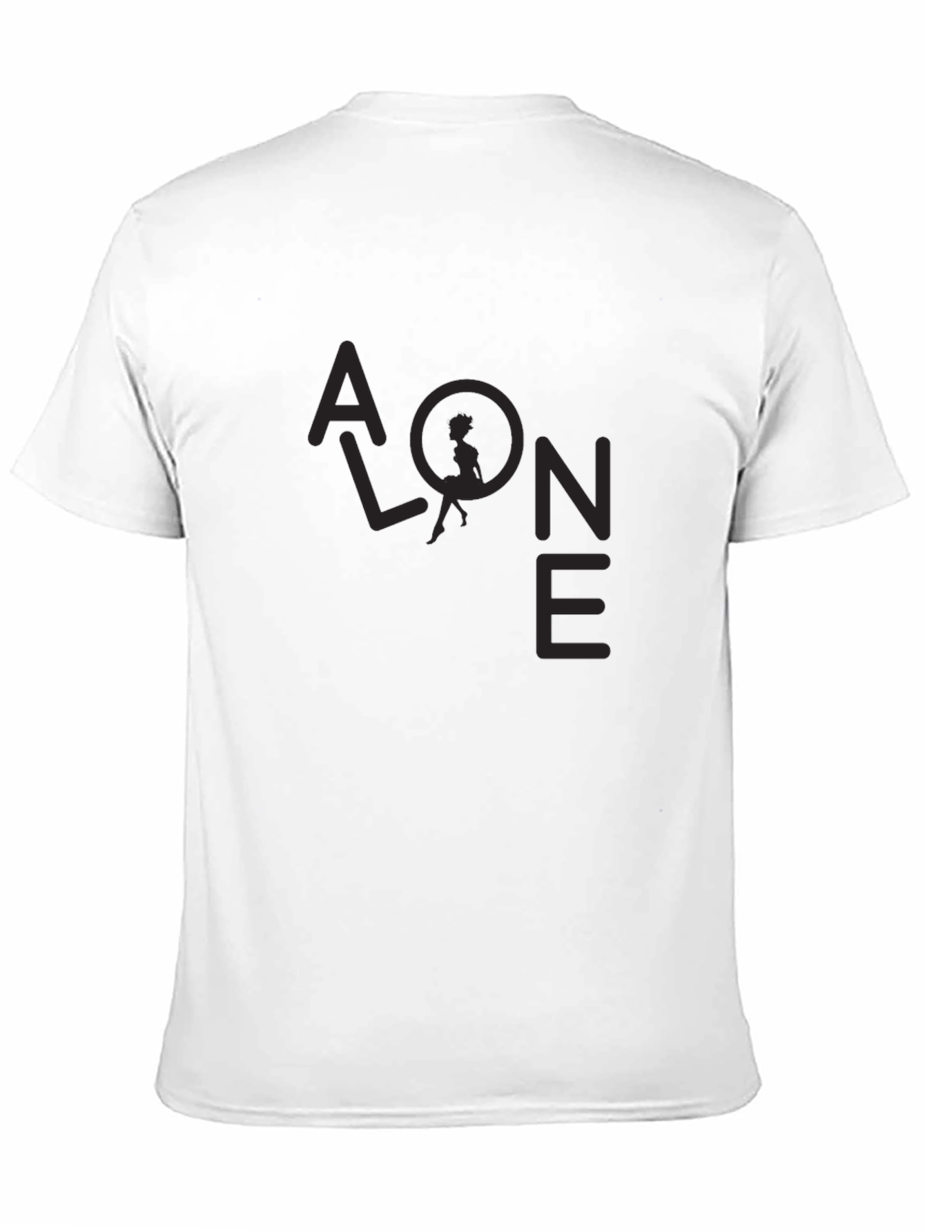 Alone Graphic Print Black T-Shirt