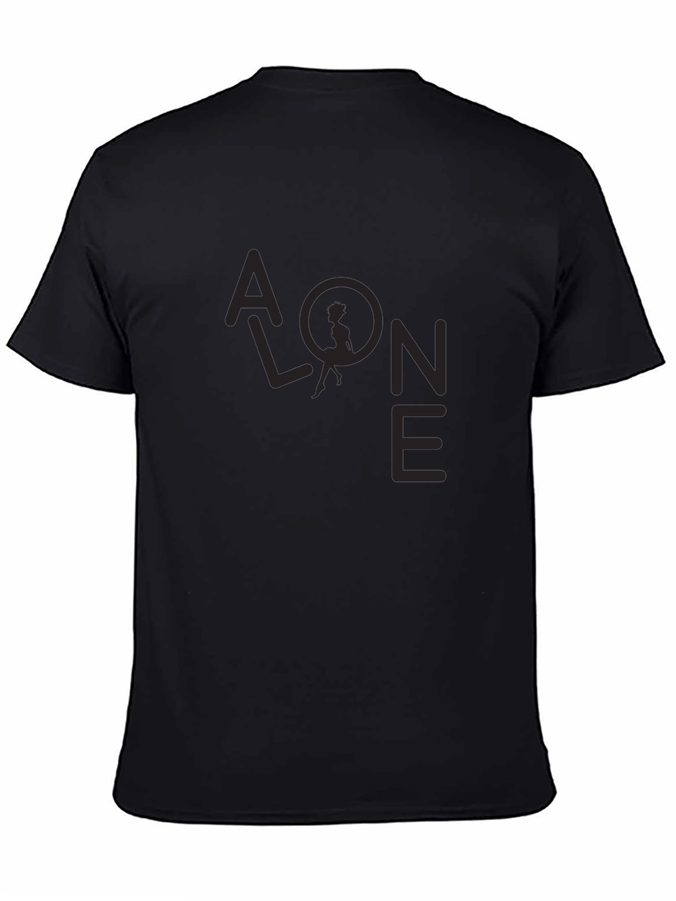 Alone Graphic Print Black T-Shirt