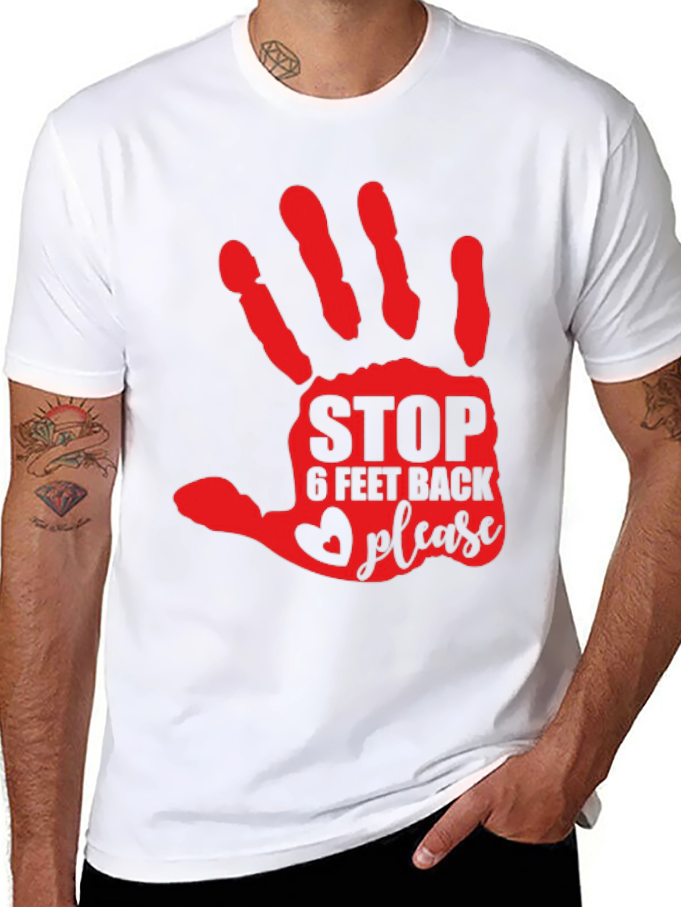 Stop 6 Feet Back Please T-Shirt