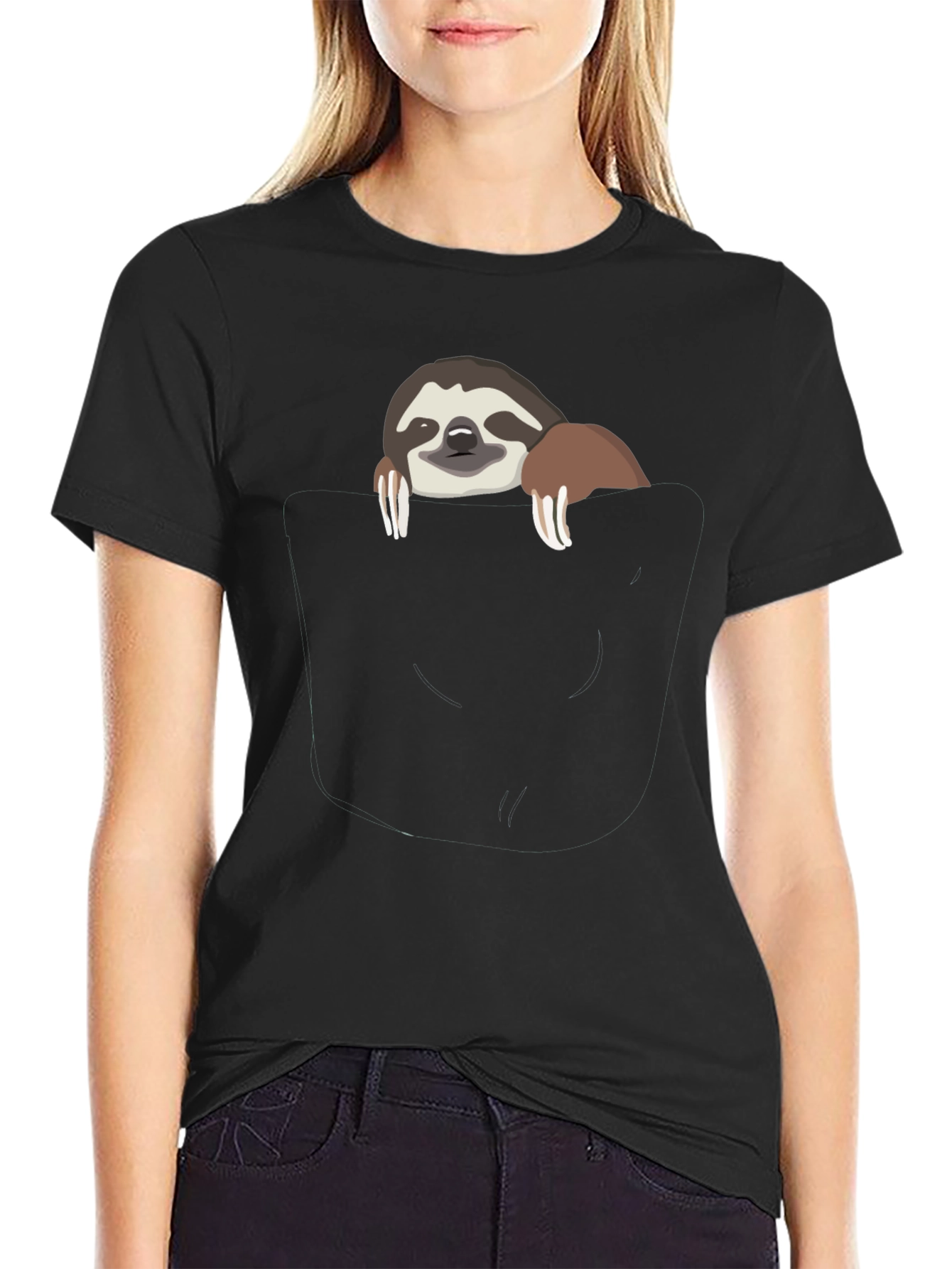 Sloth Pocket Graphic T-Shirt - Cute & Comfy Tee