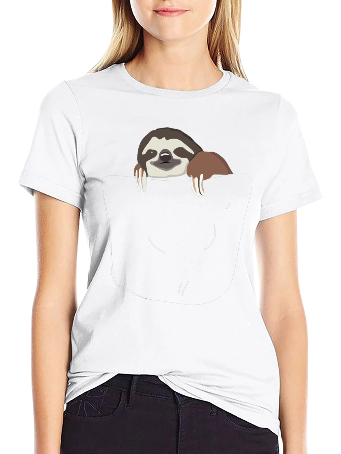Sloth Pocket Graphic T-Shirt - Cute & Comfy Tee