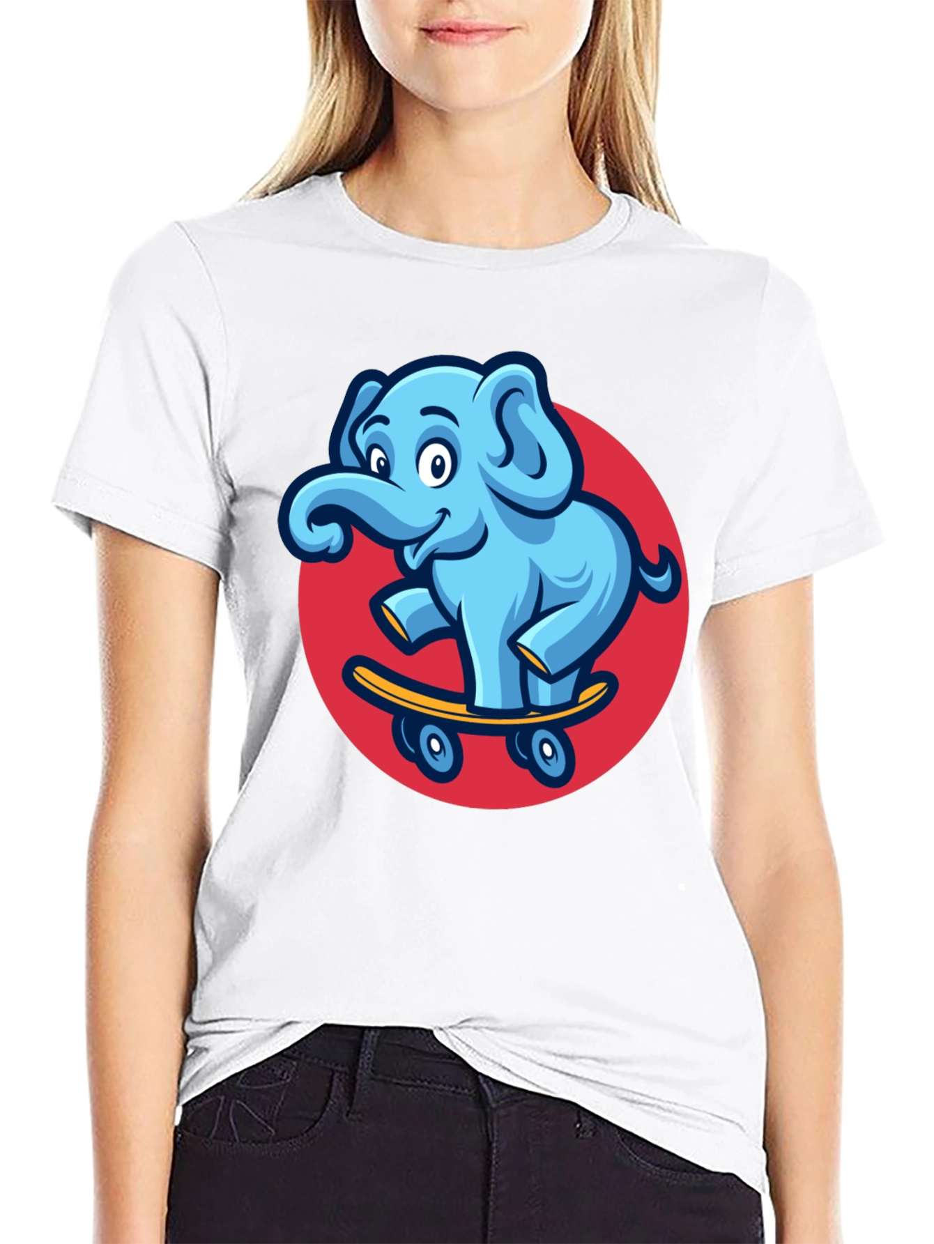 Cool Elephant Skateboard Graphic Tee