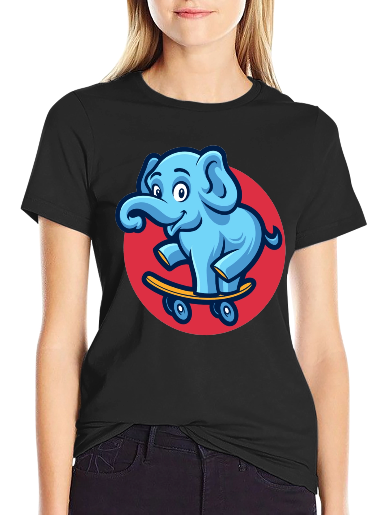 Cool Elephant Skateboard Graphic Tee