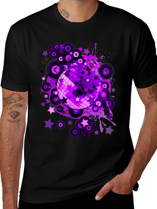 Purple Disco Ball Graphic T-Shirt