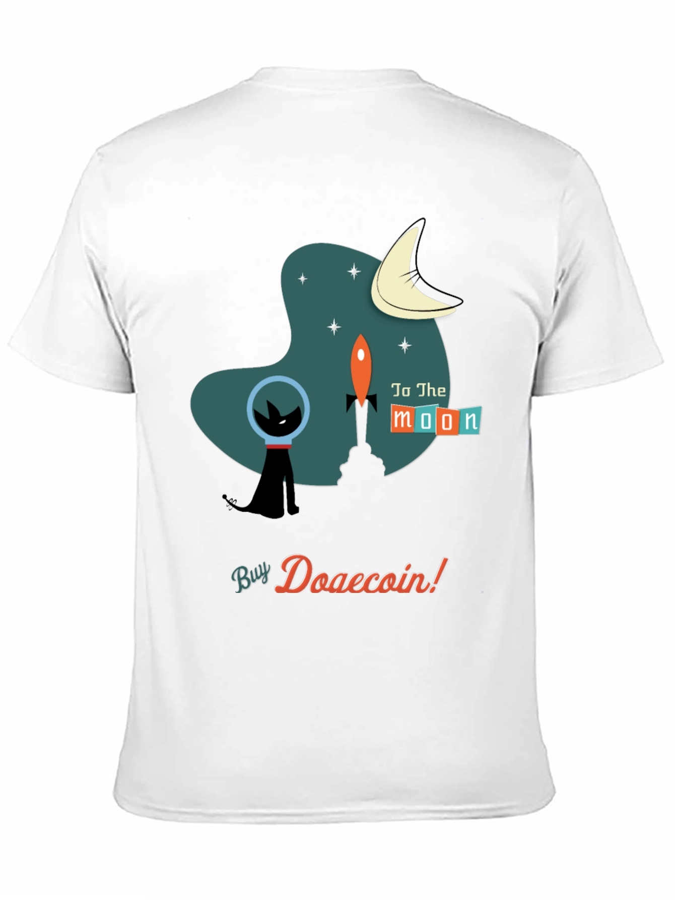 Doge Coin T-Shirt: Retro Space Cat Astronaut