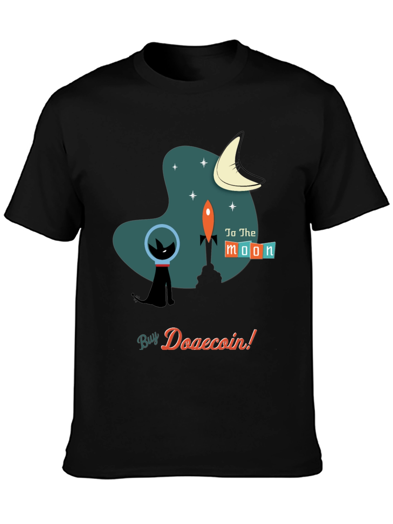 Doge Coin T-Shirt: Retro Space Cat Astronaut