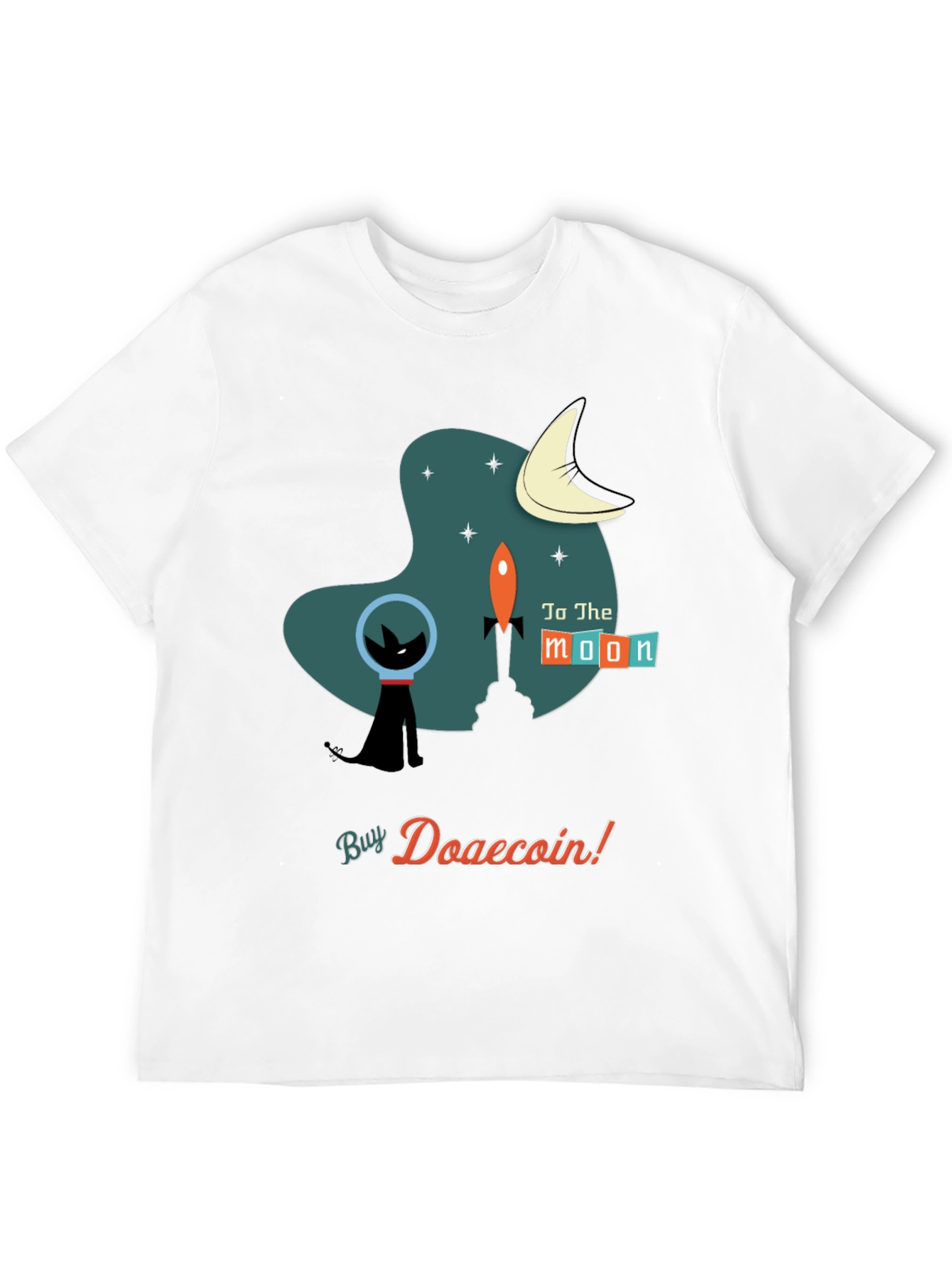 Doge Coin T-Shirt: Retro Space Cat Astronaut