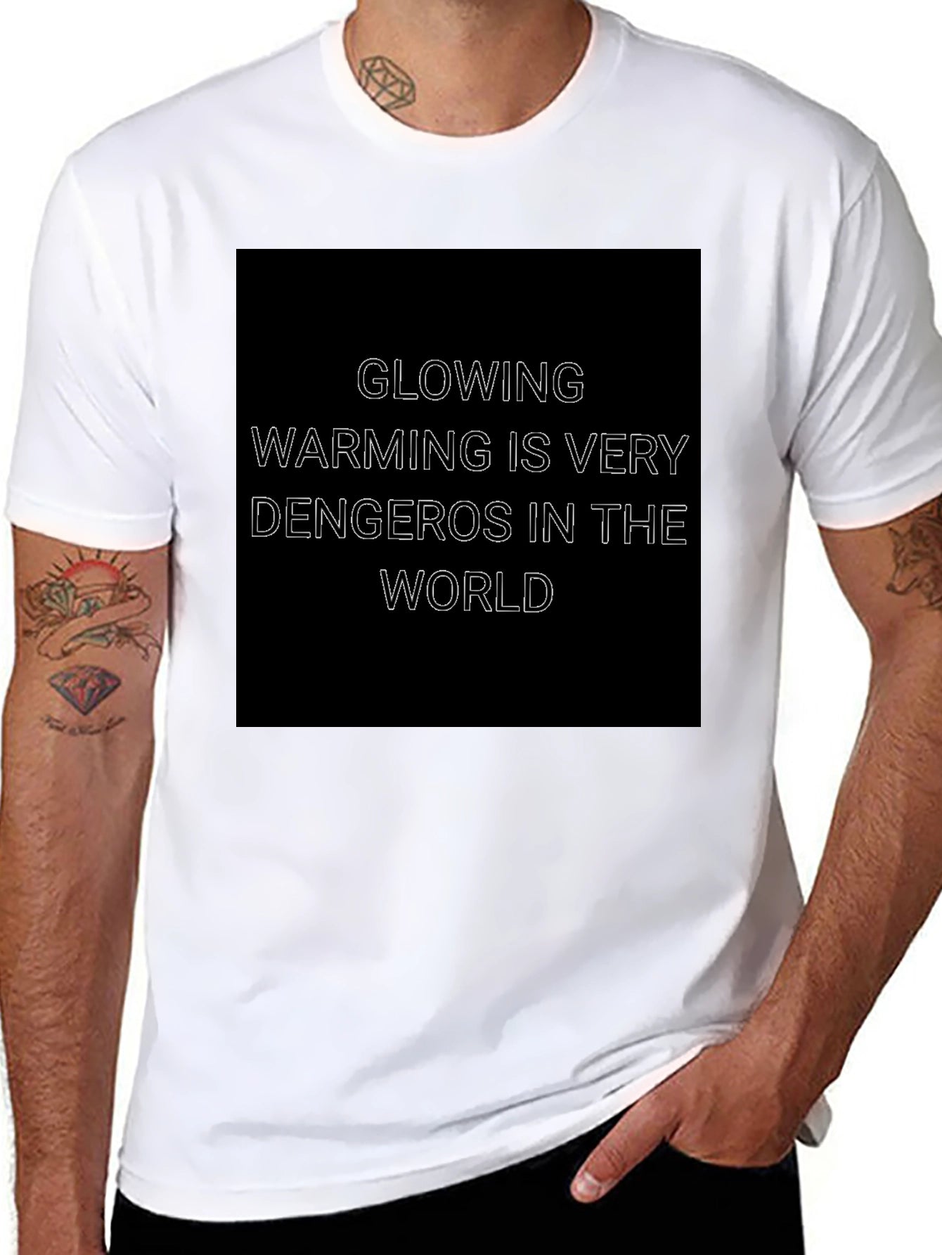 Glowing Warming Danger T-Shirt - Black