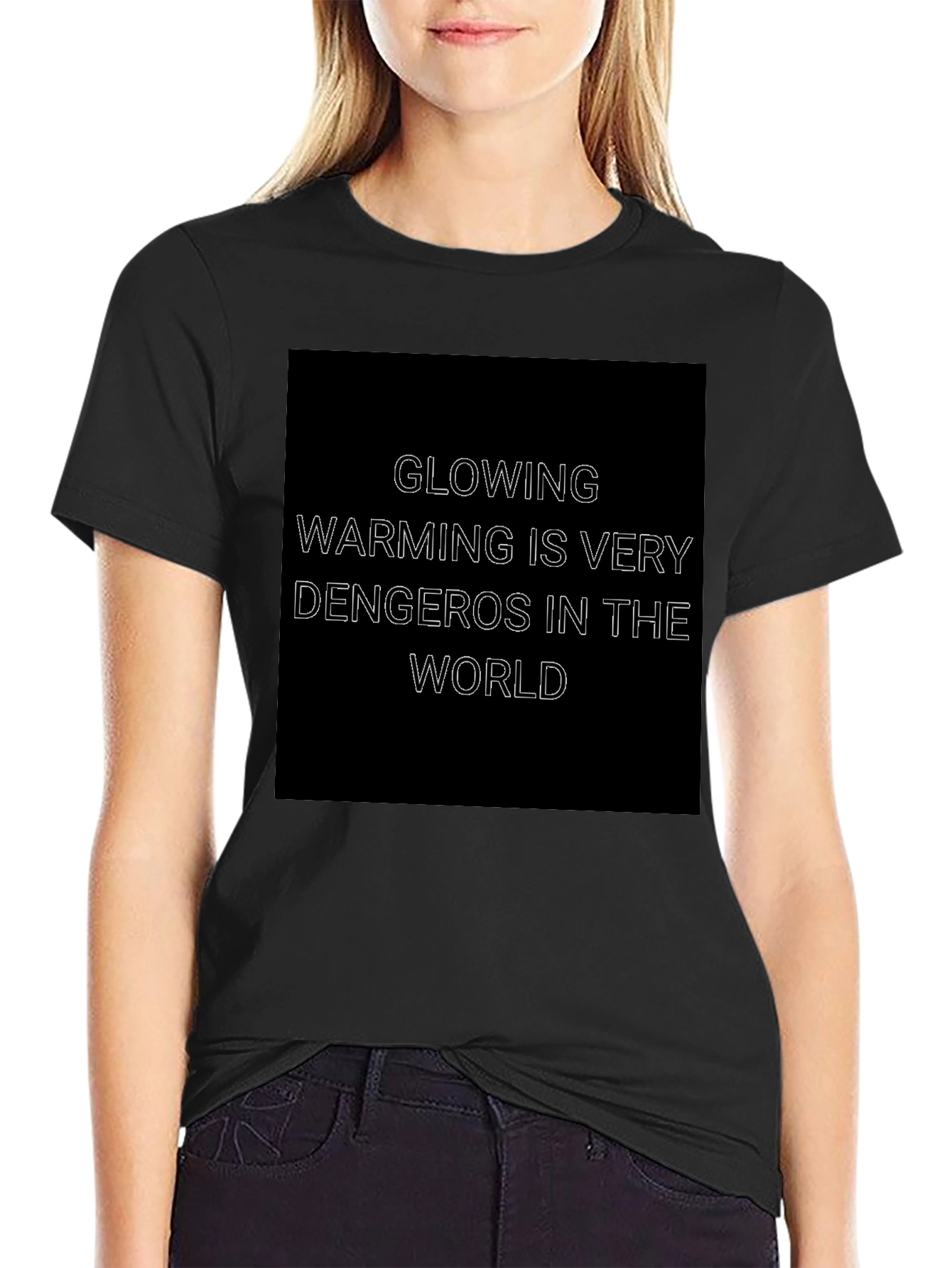 Glowing Warming Danger T-Shirt - Black