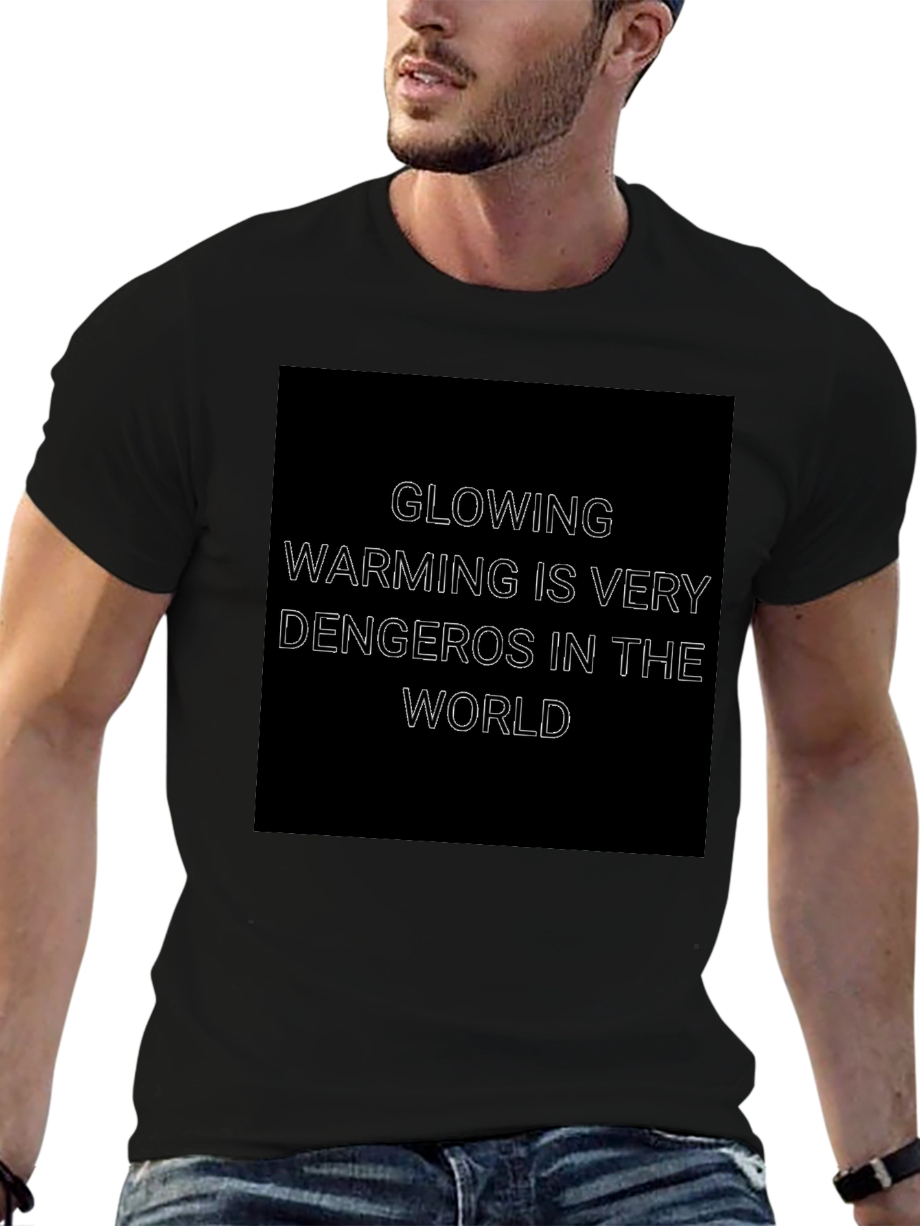 Glowing Warming Danger T-Shirt - Black