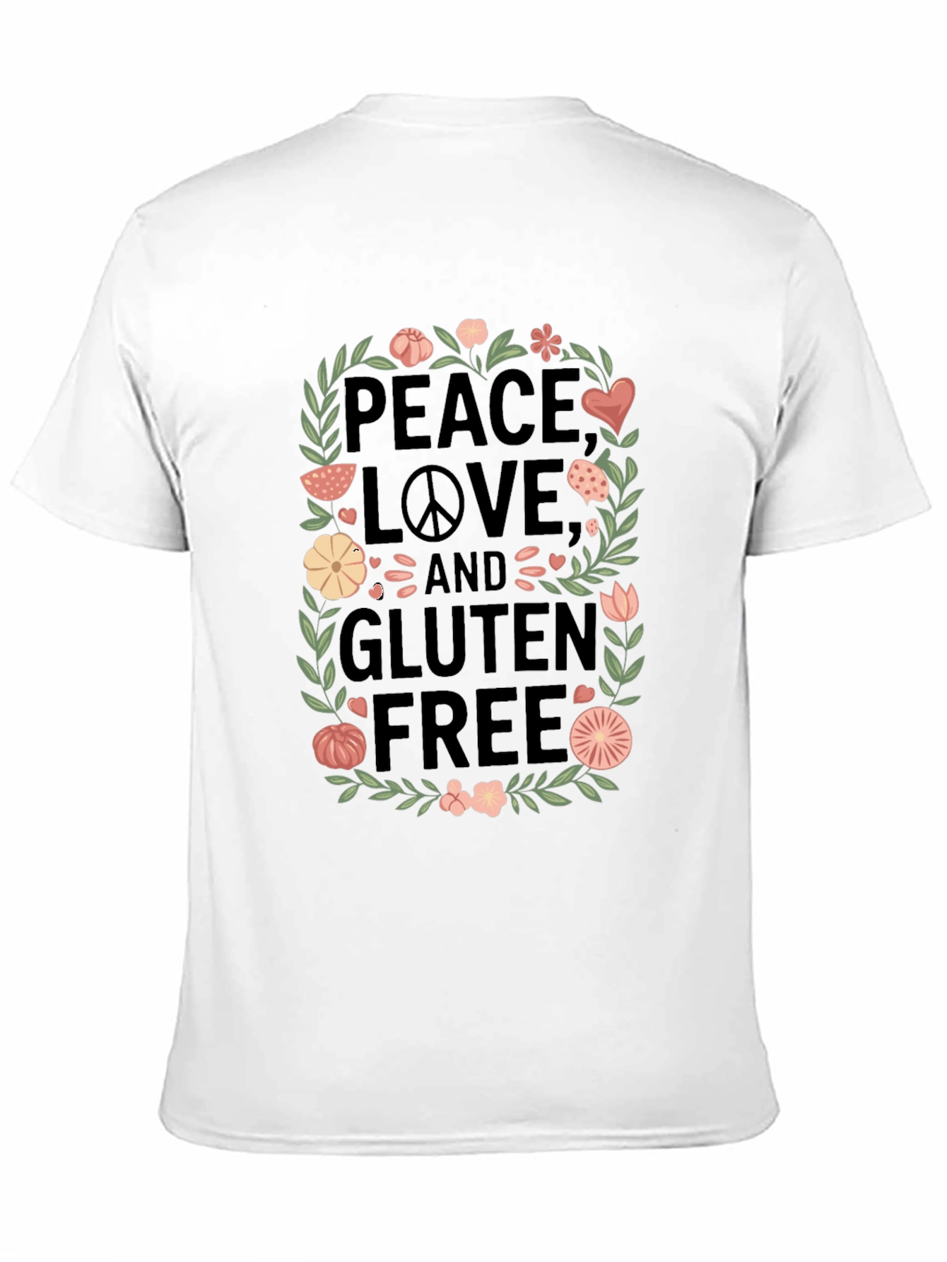 Peace Love & Gluten Free Black T-Shirt
