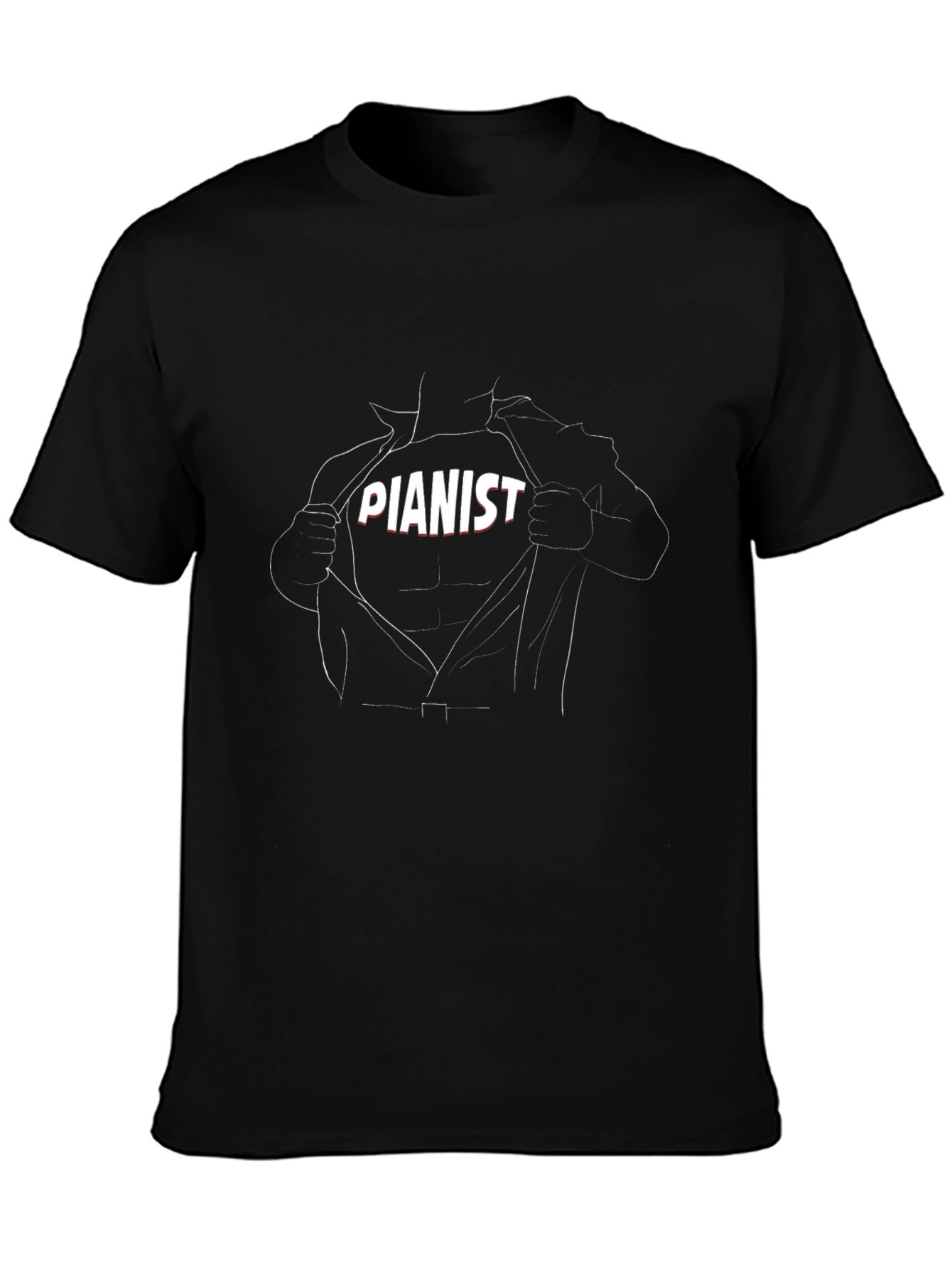 Pianist Super Hero Reveal Graphic Tee