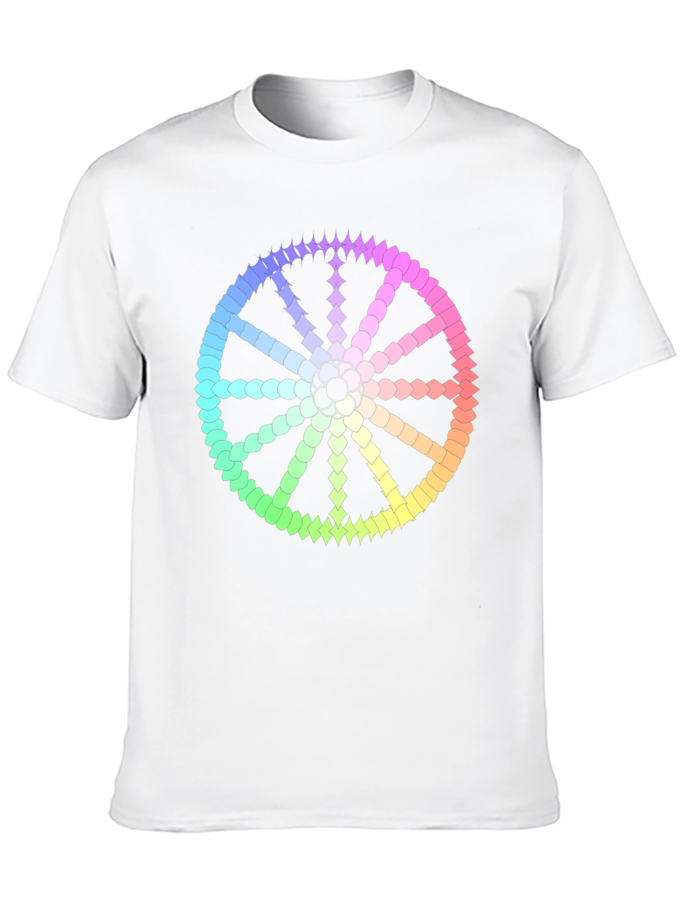 Rainbow Wheel Graphic Black Tee Shirt