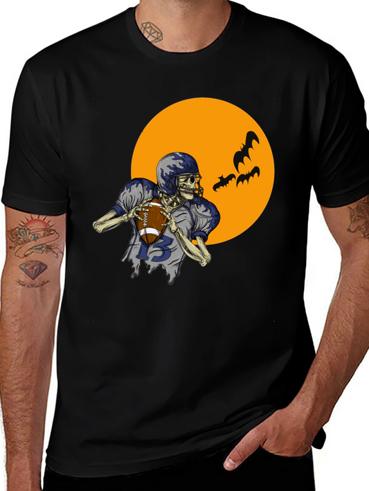Skeleton Football Player Graphic Tee