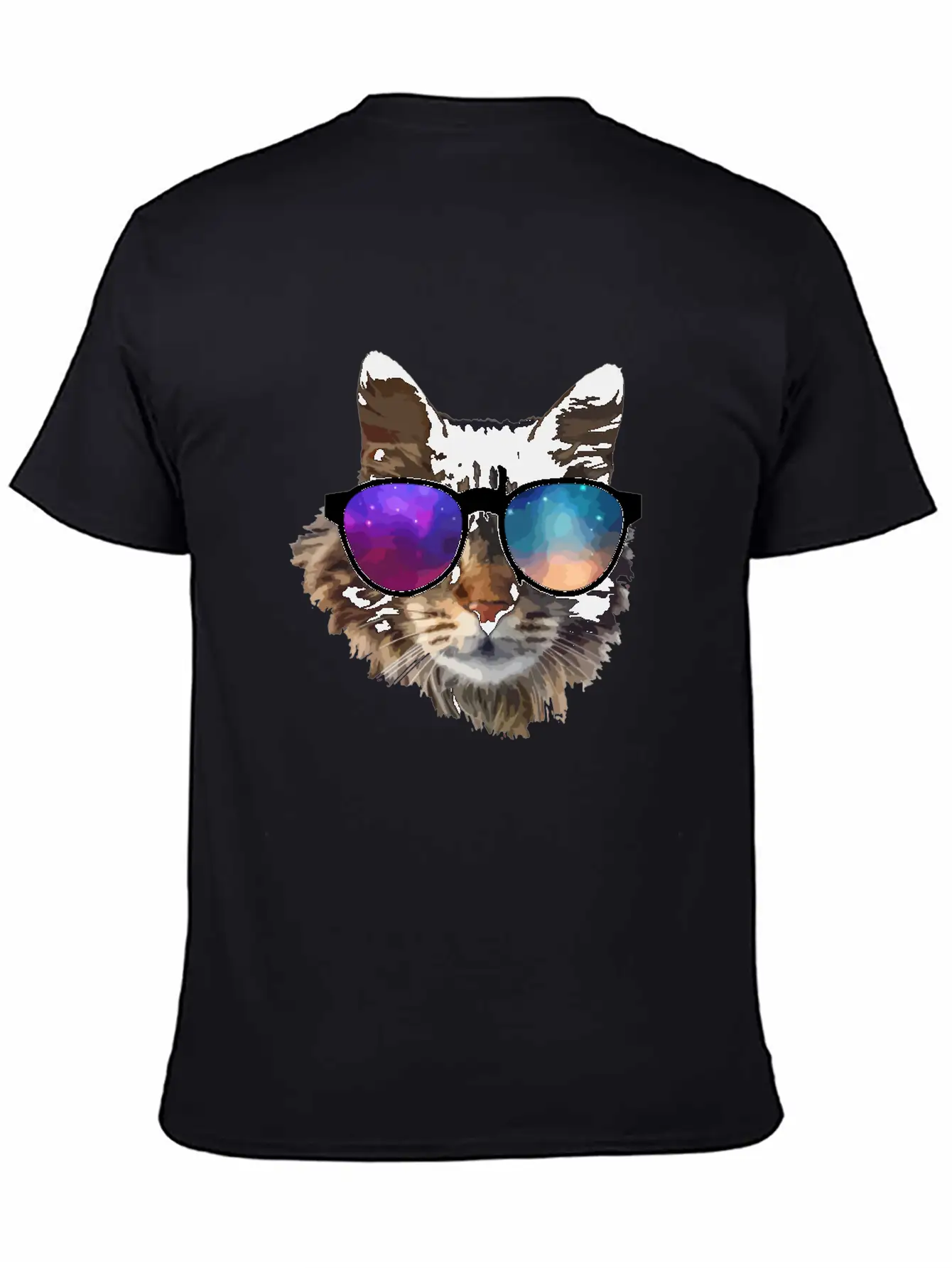 Galaxy Cat Unisex Short Sleeve Soft Cotton T-Shirt – Casual Everyday Wear