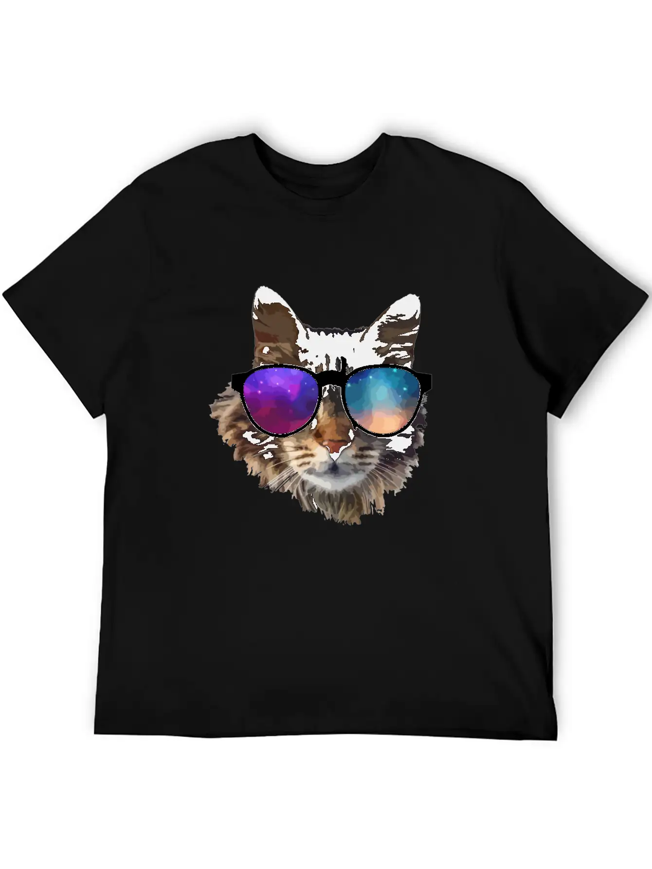 Galaxy Cat Unisex Short Sleeve Soft Cotton T-Shirt – Casual Everyday Wear
