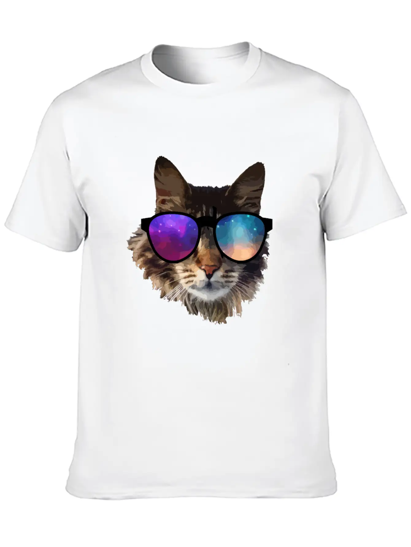 Galaxy Cat Unisex Short Sleeve Soft Cotton T-Shirt – Casual Everyday Wear