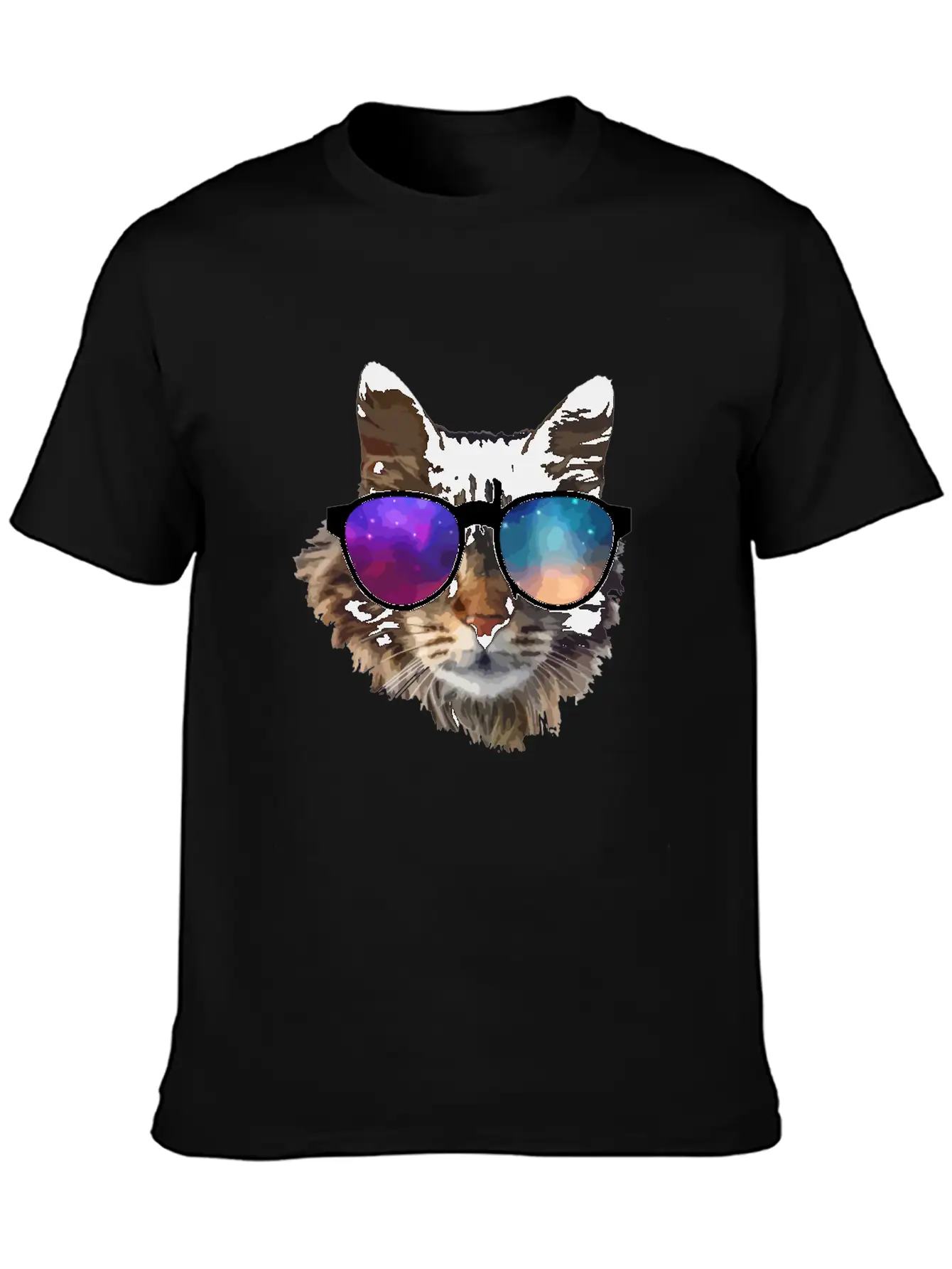 Galaxy Cat Unisex Short Sleeve Soft Cotton T-Shirt – Casual Everyday Wear