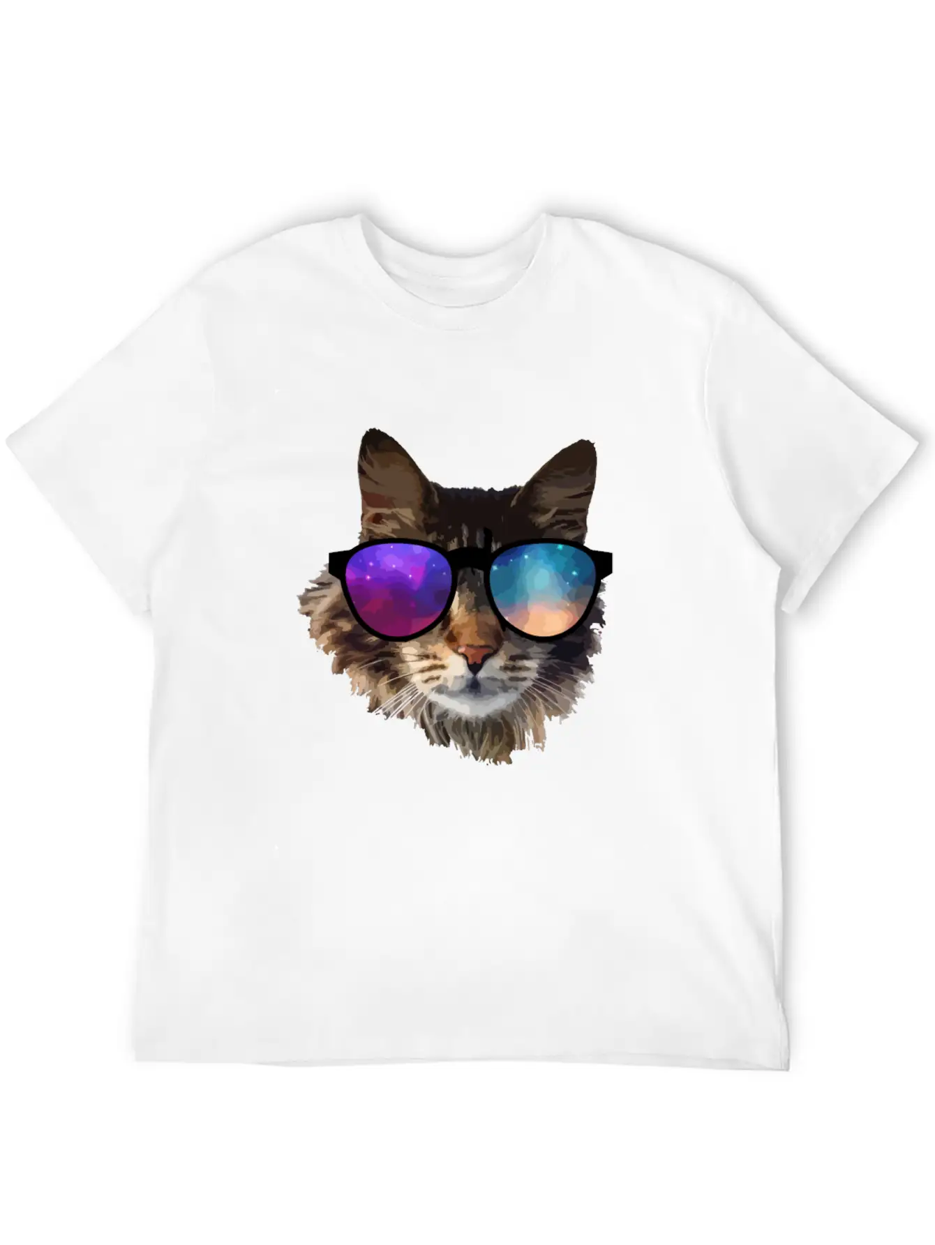 Galaxy Cat Unisex Short Sleeve Soft Cotton T-Shirt – Casual Everyday Wear