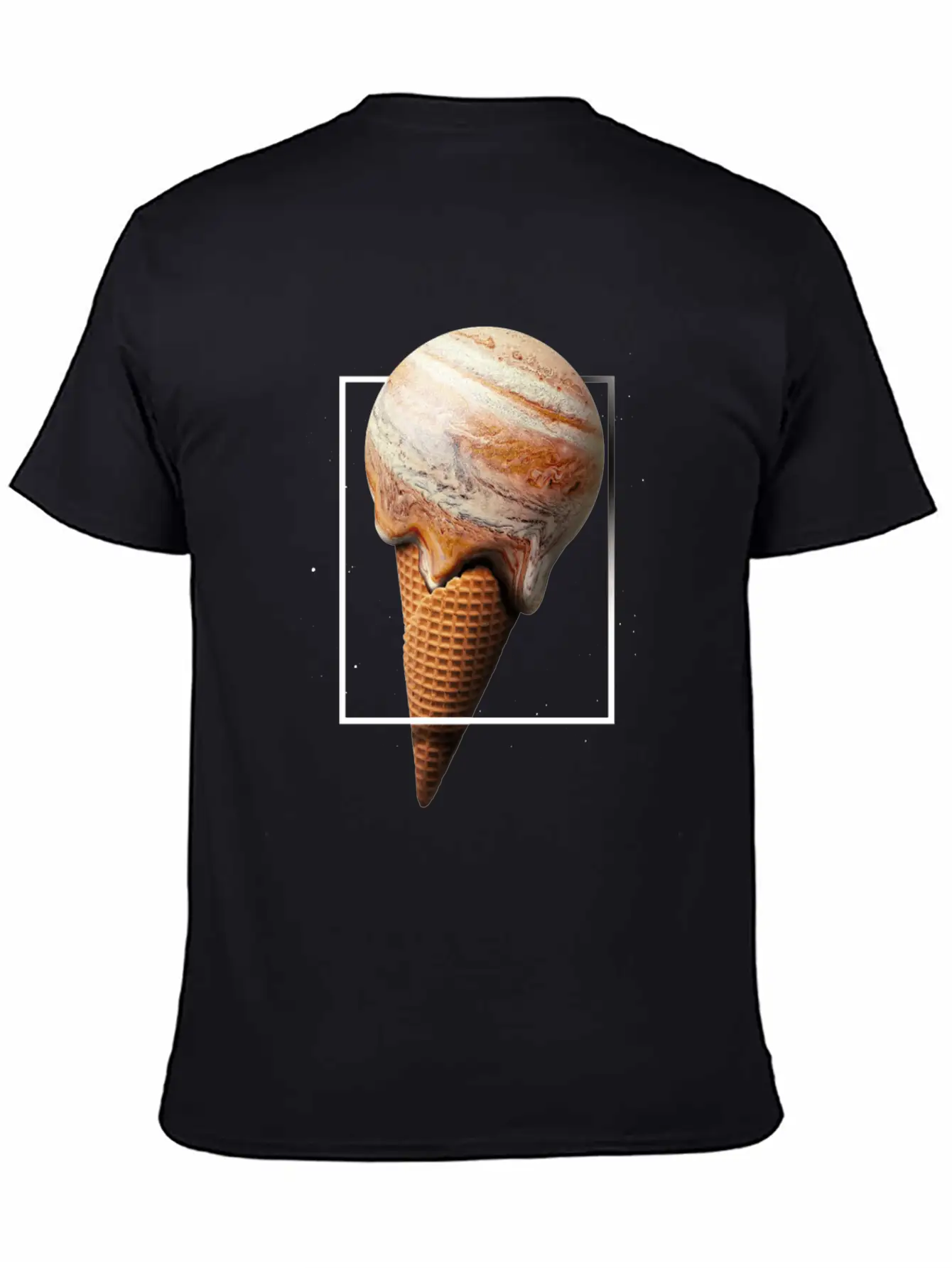 Galaxy Ice Cream Cone Planet Unisex Short Sleeve Soft Cotton T-Shirt – Casual Everyday Wear