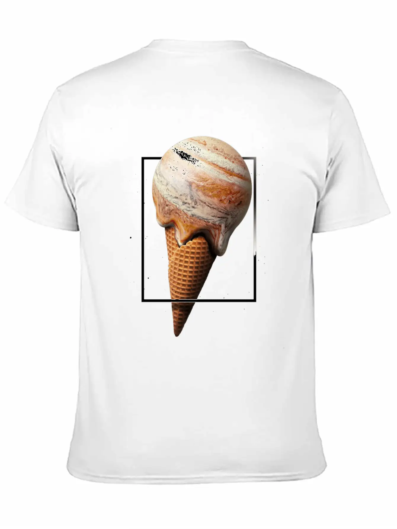 Galaxy Ice Cream Cone Planet Unisex Short Sleeve Soft Cotton T-Shirt – Casual Everyday Wear