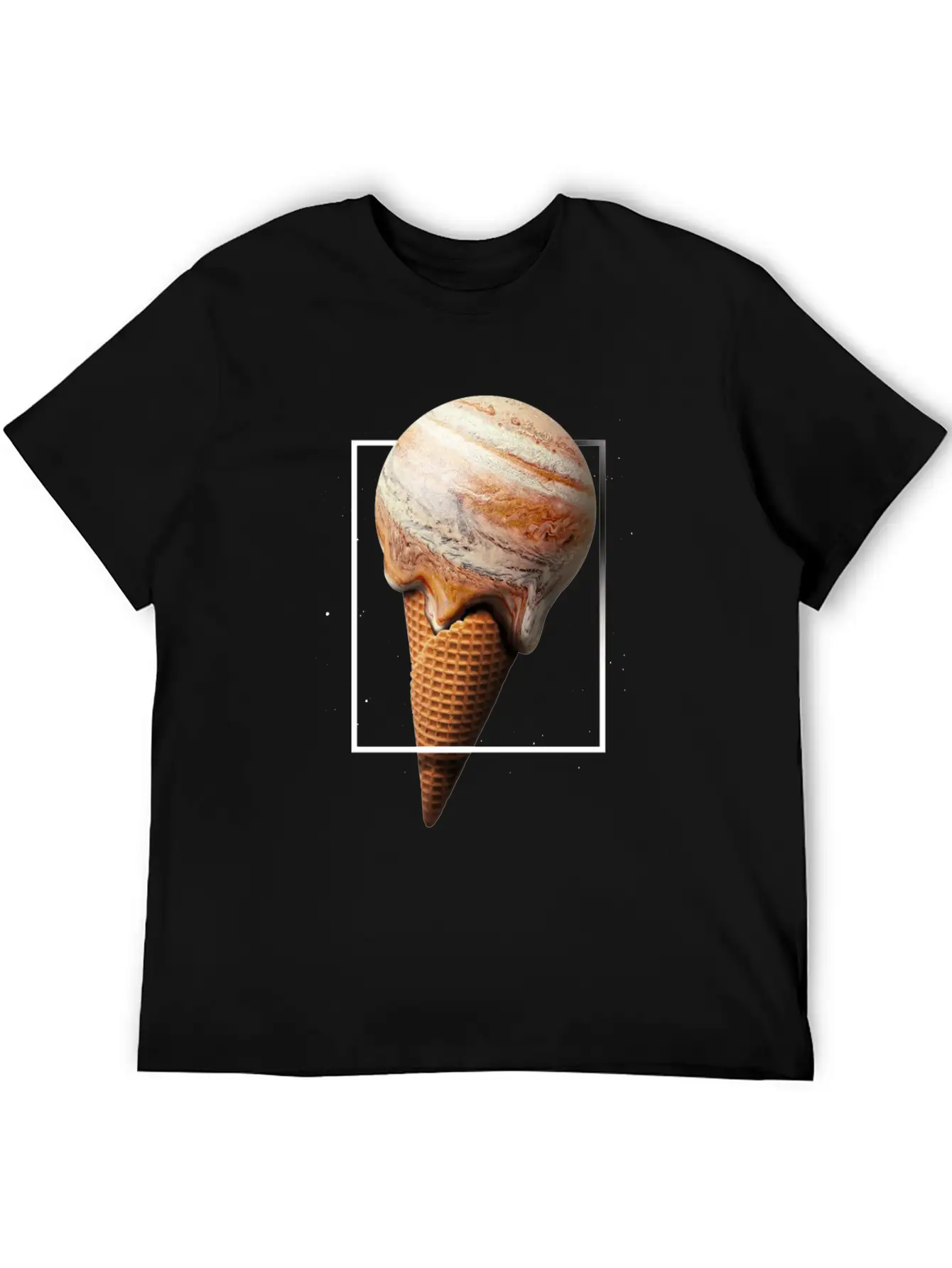Galaxy Ice Cream Cone Planet Unisex Short Sleeve Soft Cotton T-Shirt – Casual Everyday Wear