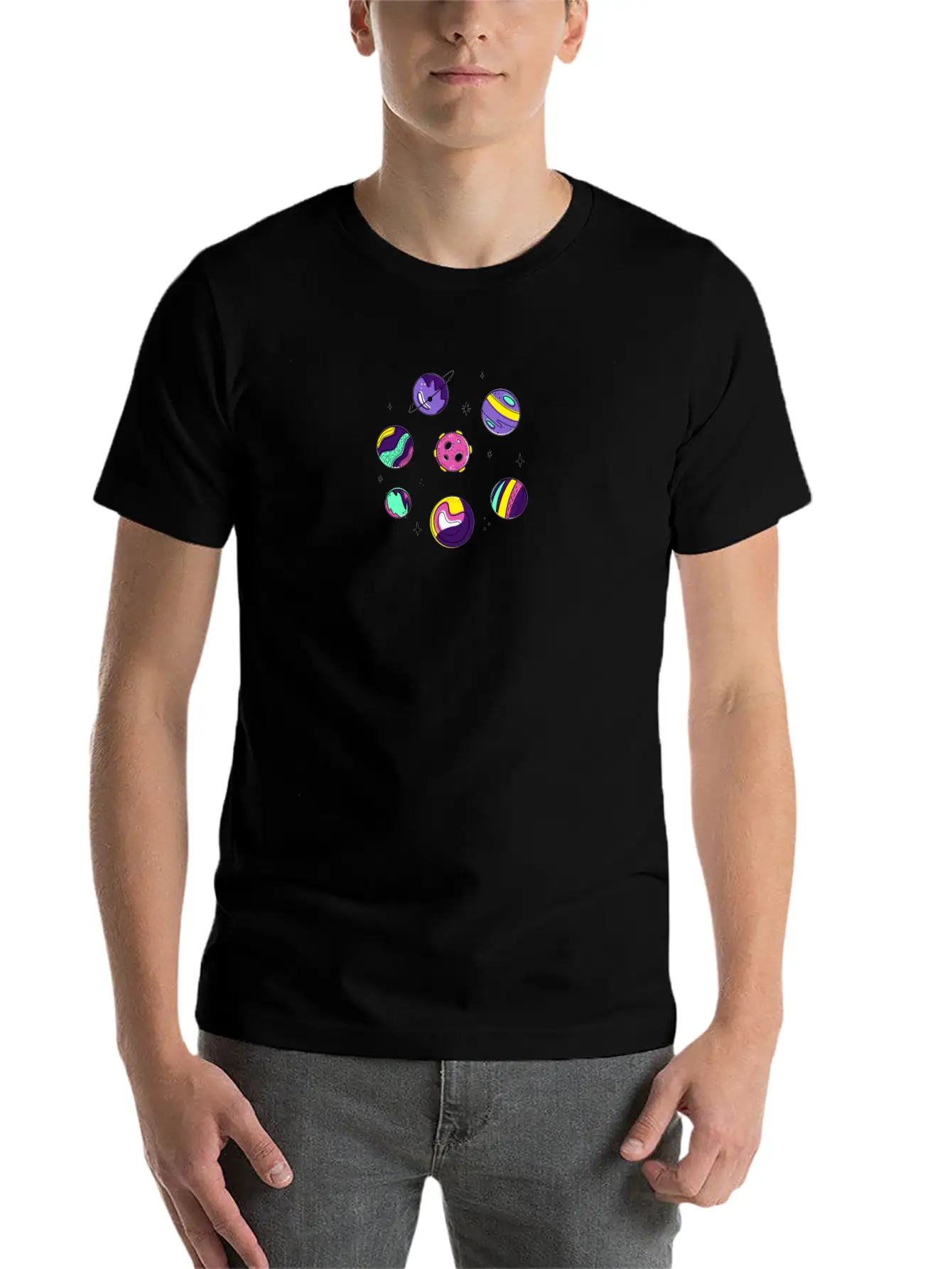 Galaxy Parade Of Planets Stylish Everyday T-Shirt – Unisex Basic Cotton Tee
