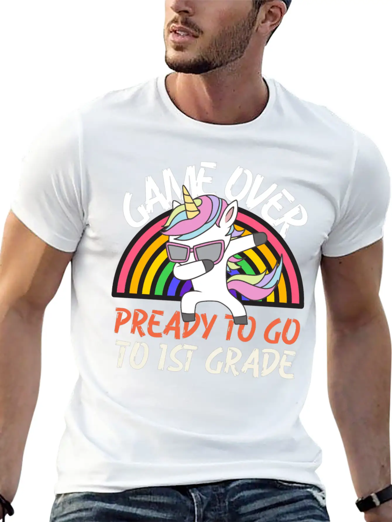 Game Over Ready To Go To 1st Grade, Back To School Stylish Everyday T-Shirt – Unisex Basic Cotton Tee