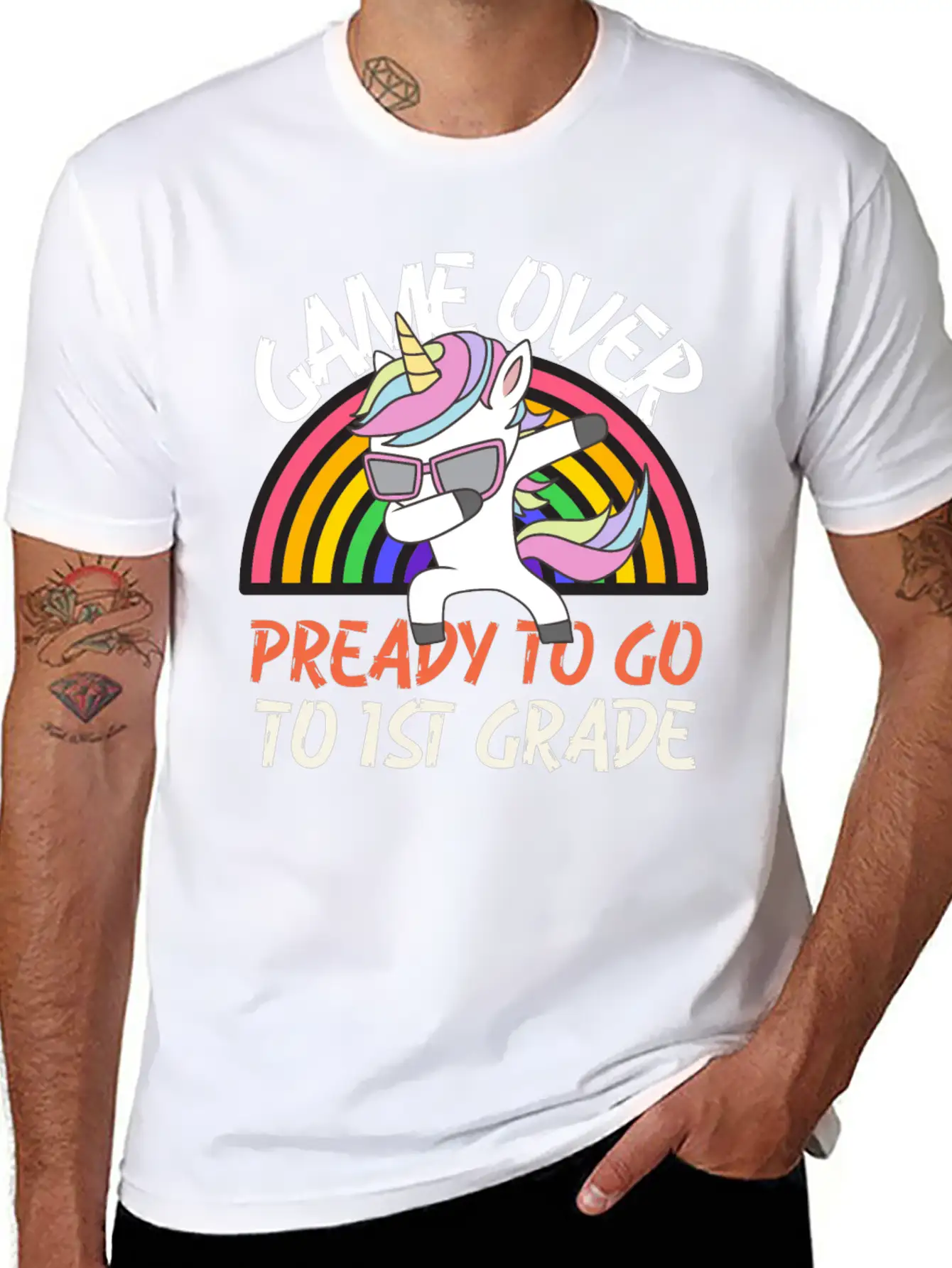 Game Over Ready To Go To 1st Grade, Back To School Stylish Everyday T-Shirt – Unisex Basic Cotton Tee