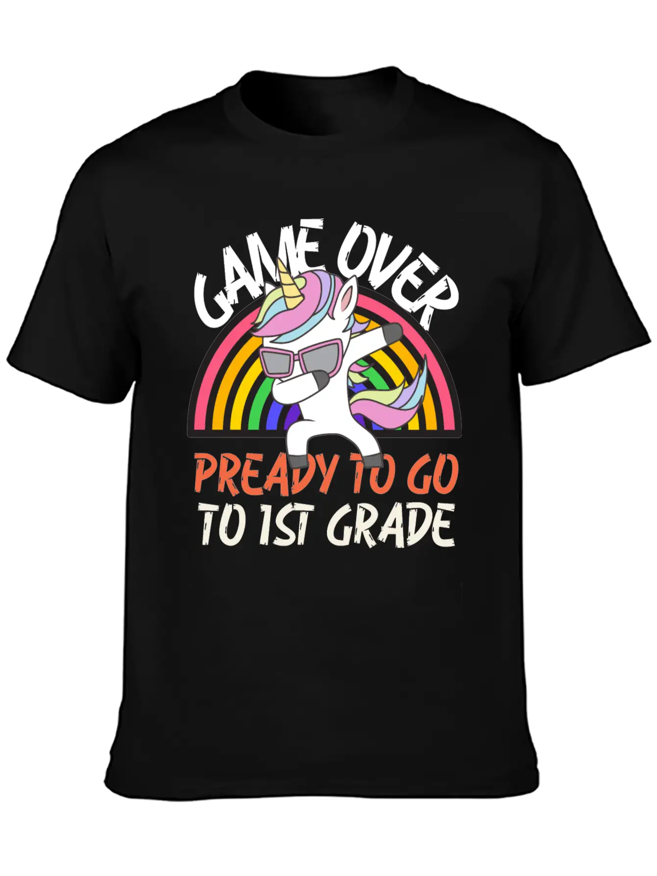 Game Over Ready To Go To 1st Grade, Back To School Stylish Everyday T-Shirt – Unisex Basic Cotton Tee