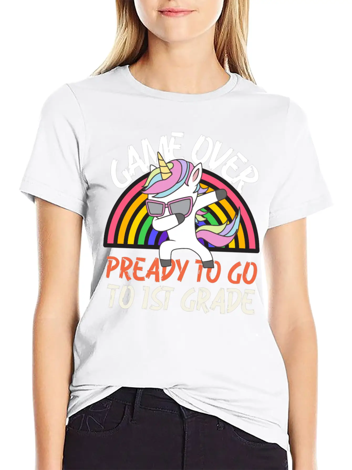 Game Over Ready To Go To 1st Grade, Back To School Stylish Everyday T-Shirt – Unisex Basic Cotton Tee