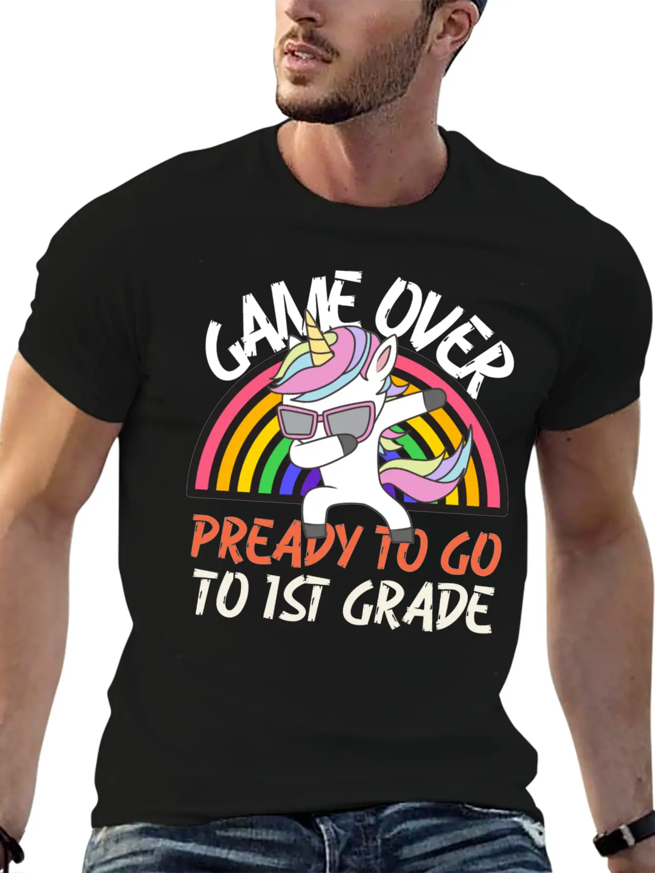 Game Over Ready To Go To 1st Grade, Back To School Stylish Everyday T-Shirt – Unisex Basic Cotton Tee