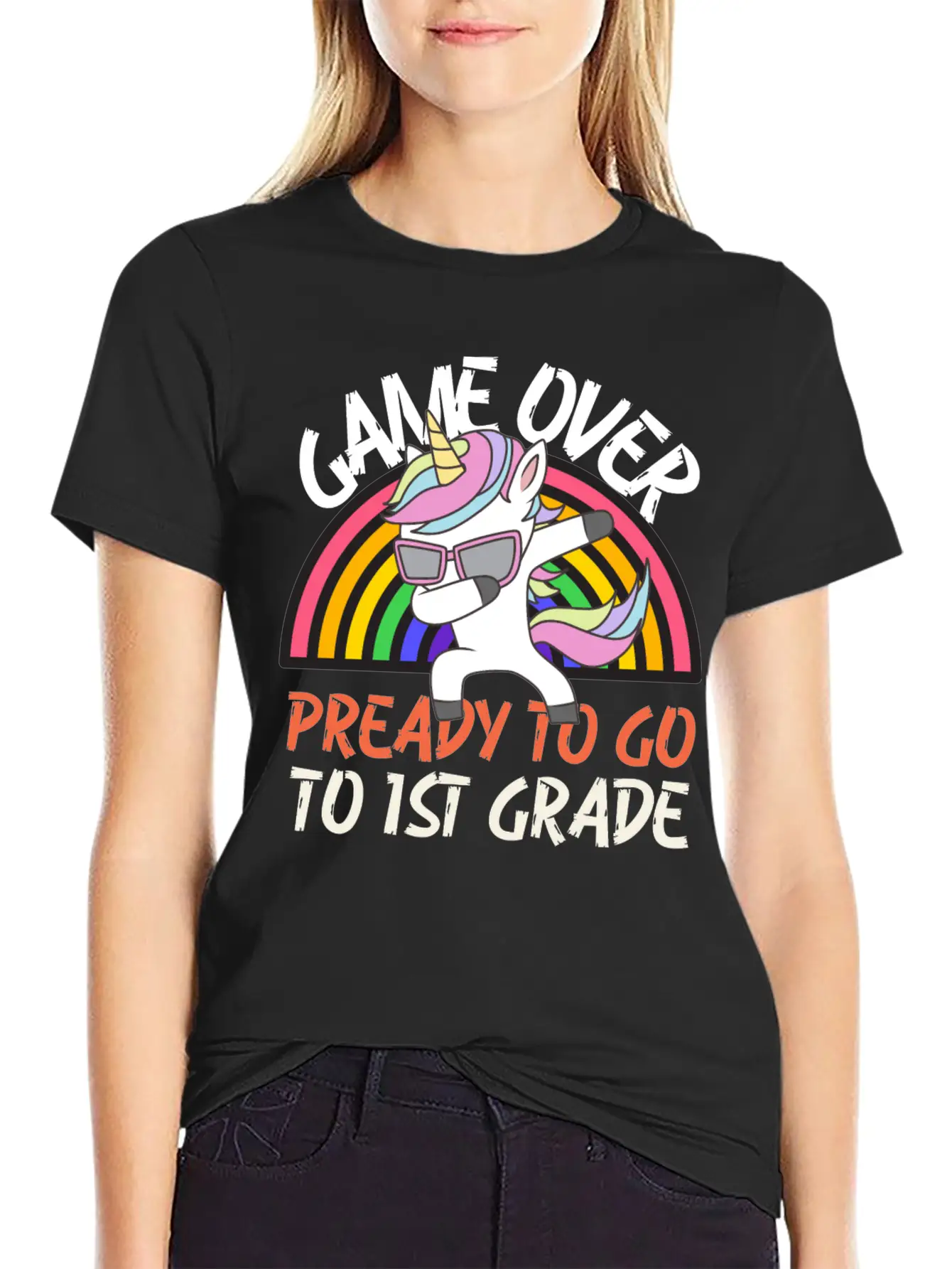 Game Over Ready To Go To 1st Grade, Back To School Stylish Everyday T-Shirt – Unisex Basic Cotton Tee