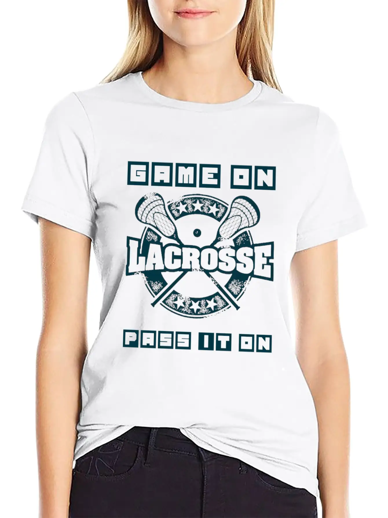 GAMER ON LACROSSE PASS IT ON Unisex Short Sleeve Soft Cotton T-Shirt – Casual Everyday Wear