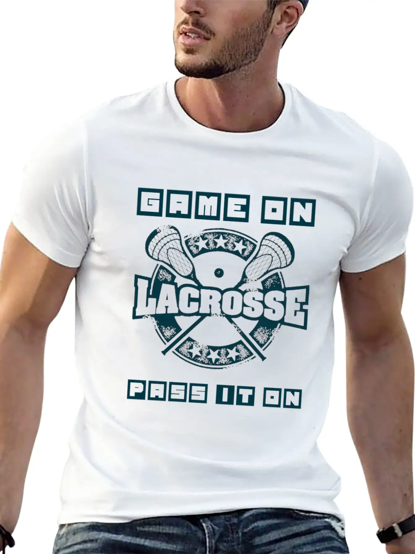 GAMER ON LACROSSE PASS IT ON Unisex Short Sleeve Soft Cotton T-Shirt – Casual Everyday Wear