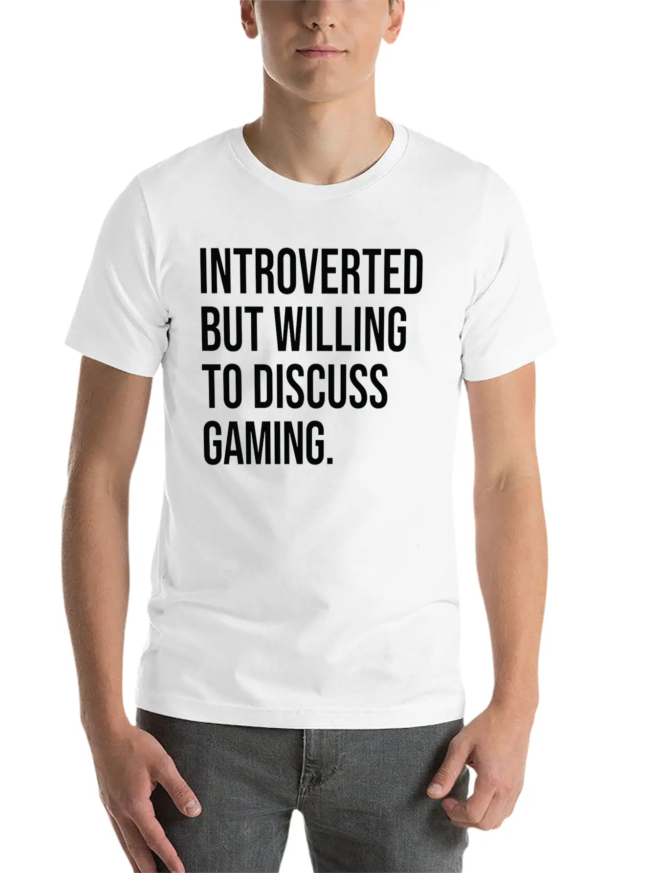 Gaming Funny Introverted Gamer Saying Essential Unisex Summer Tee – Soft Cotton Casual Fit