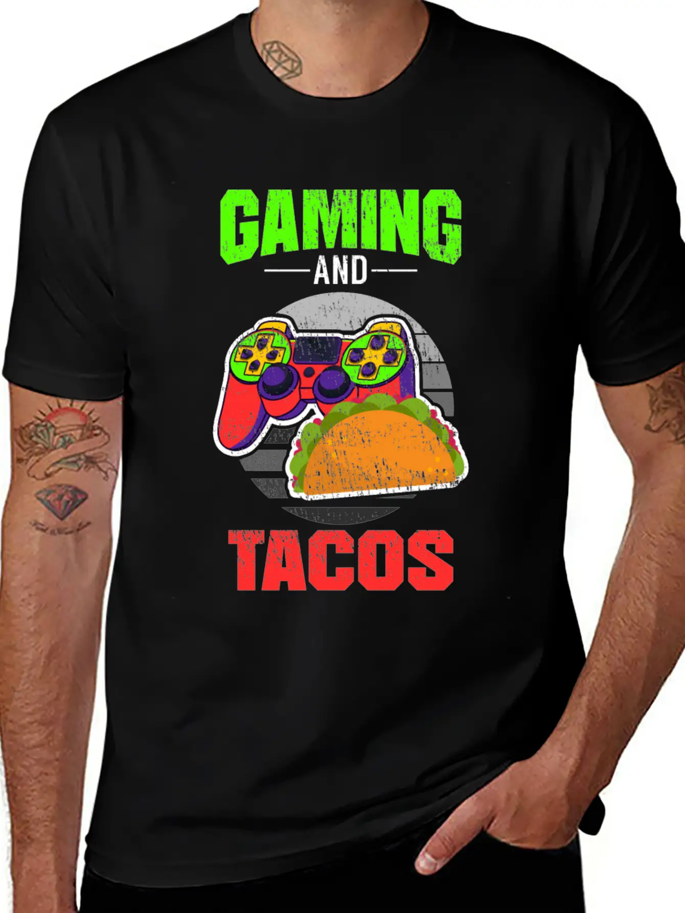 Gaming Gaming And Tacos Unisex Short Sleeve Soft Cotton T-Shirt – Casual Everyday Wear