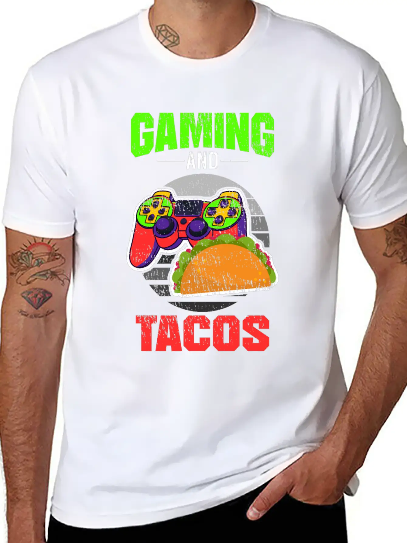 Gaming Gaming And Tacos Unisex Short Sleeve Soft Cotton T-Shirt – Casual Everyday Wear