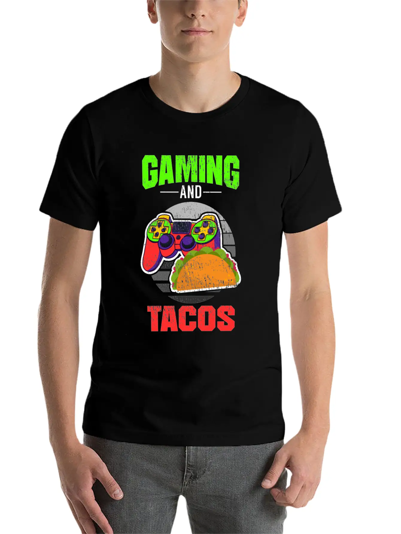 Gaming Gaming And Tacos Unisex Short Sleeve Soft Cotton T-Shirt – Casual Everyday Wear