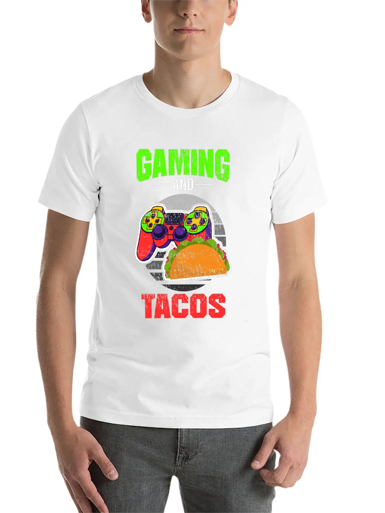 Gaming Gaming And Tacos Unisex Short Sleeve Soft Cotton T-Shirt – Casual Everyday Wear