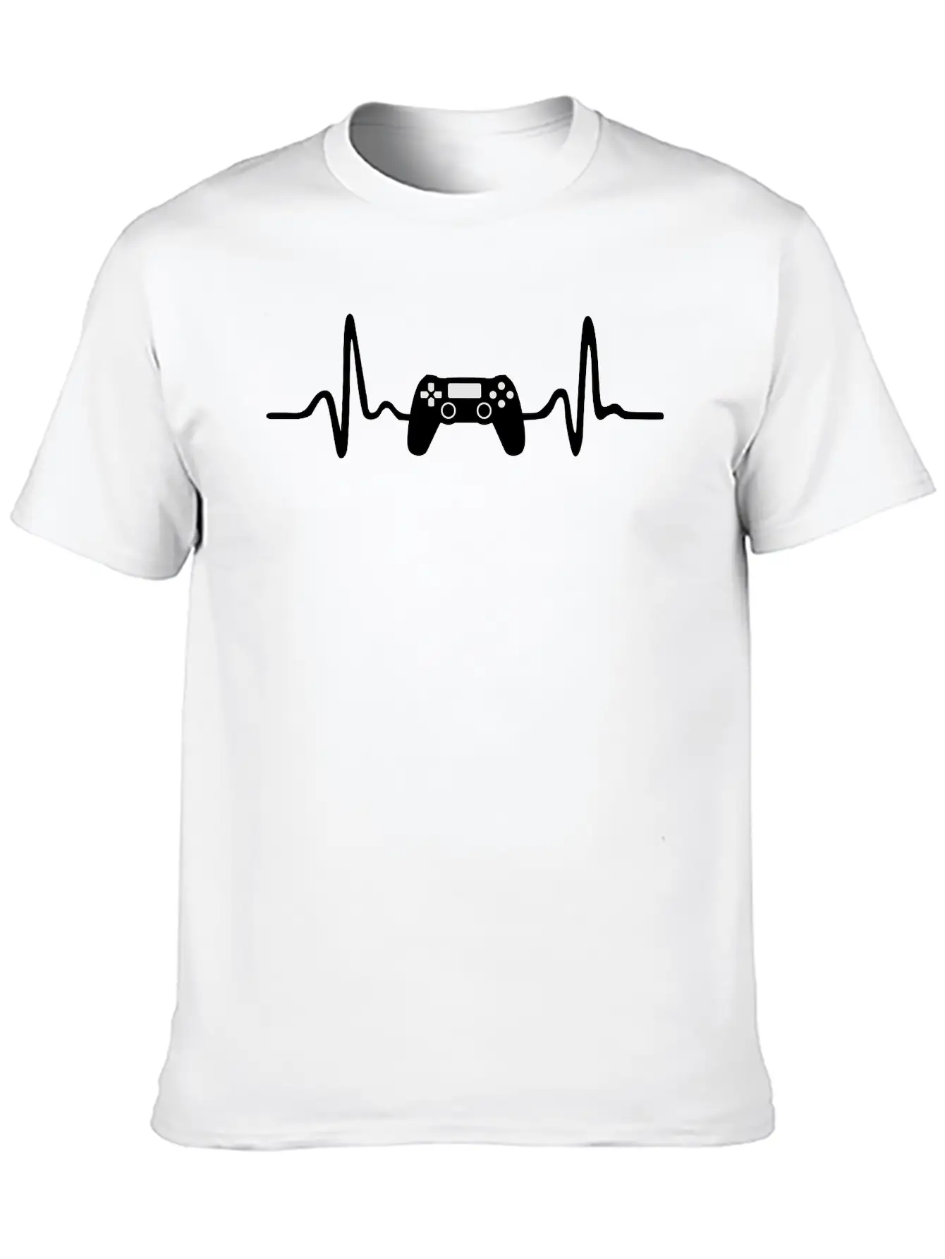 Gaming Heartbeat 2 Colores Unisex Short Sleeve Soft Cotton T-Shirt – Casual Everyday Wear