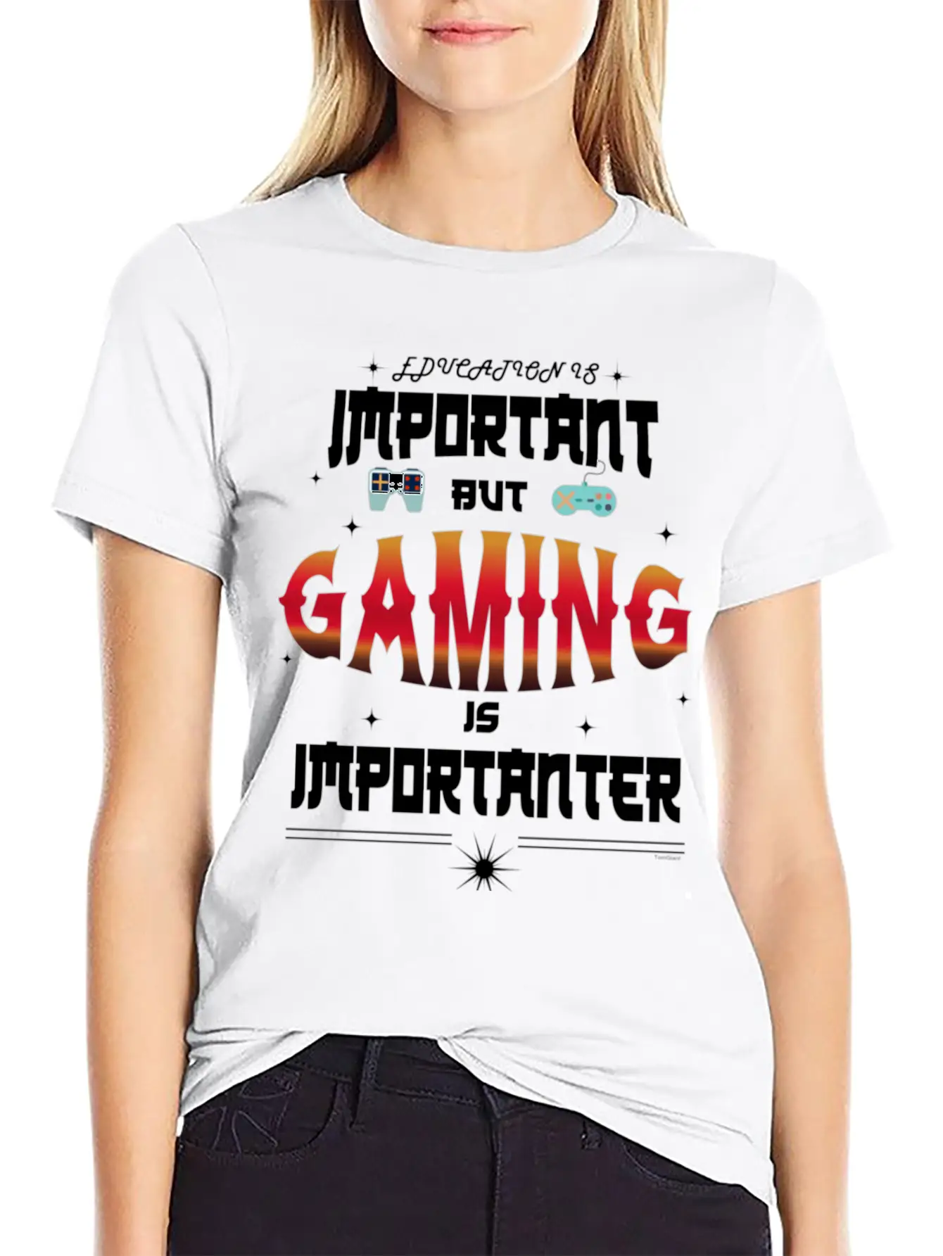 Gaming Is Importanter Gamer Video Games Stylish Everyday T-Shirt – Unisex Basic Cotton Tee