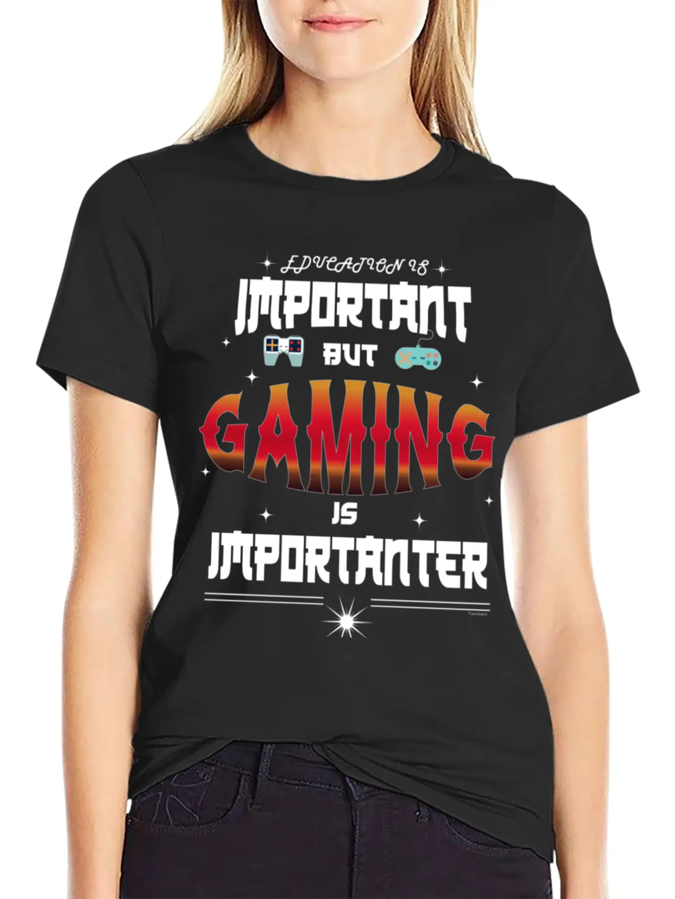 Gaming Is Importanter Gamer Video Games Stylish Everyday T-Shirt – Unisex Basic Cotton Tee