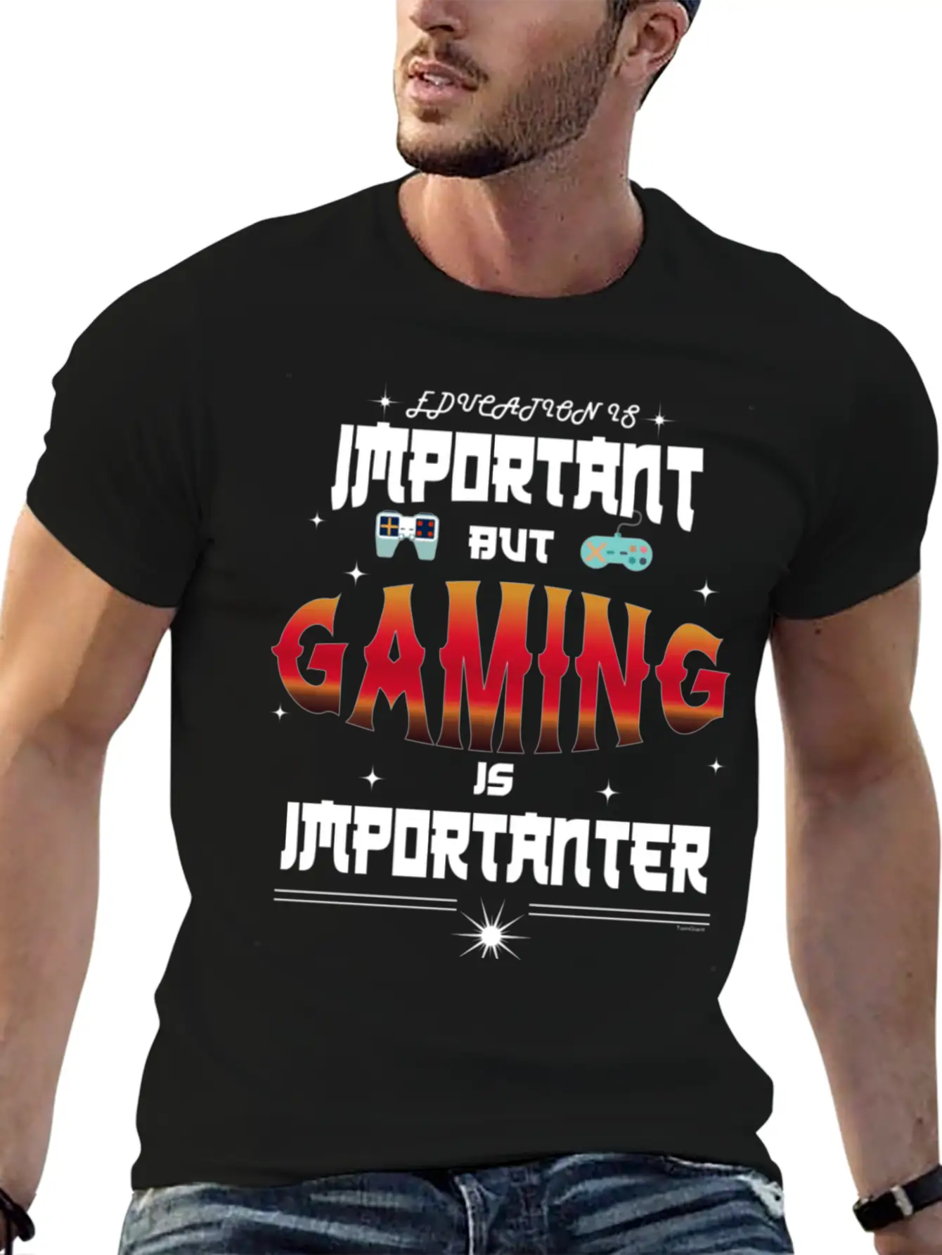 Gaming Is Importanter Gamer Video Games Unisex Short Sleeve Soft Cotton T-Shirt – Casual Everyday Wear