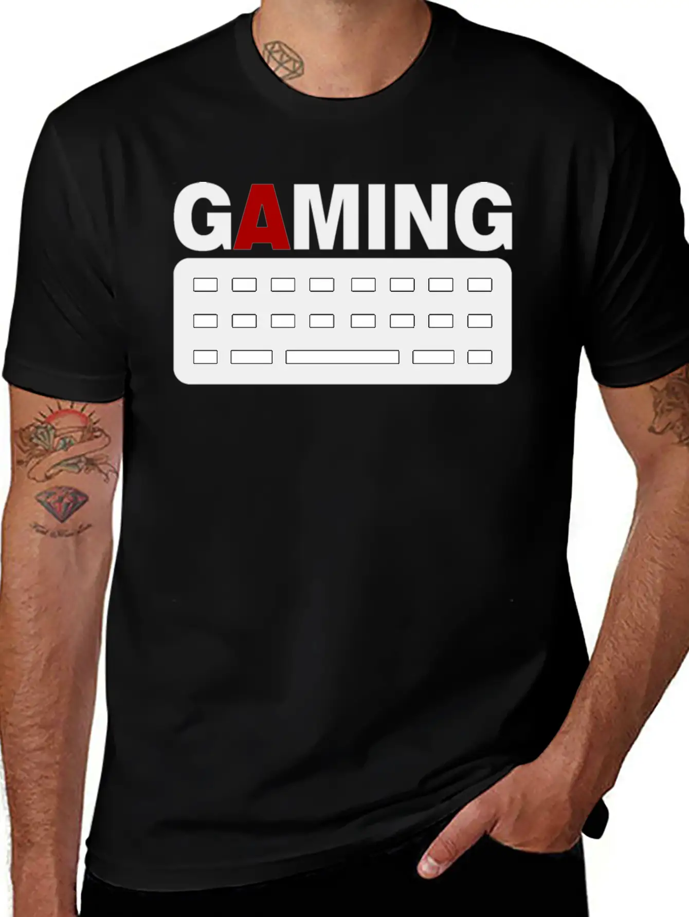 Gaming Keyboard Pc Gamer Unisex Short Sleeve Soft Cotton T-Shirt – Casual Everyday Wear