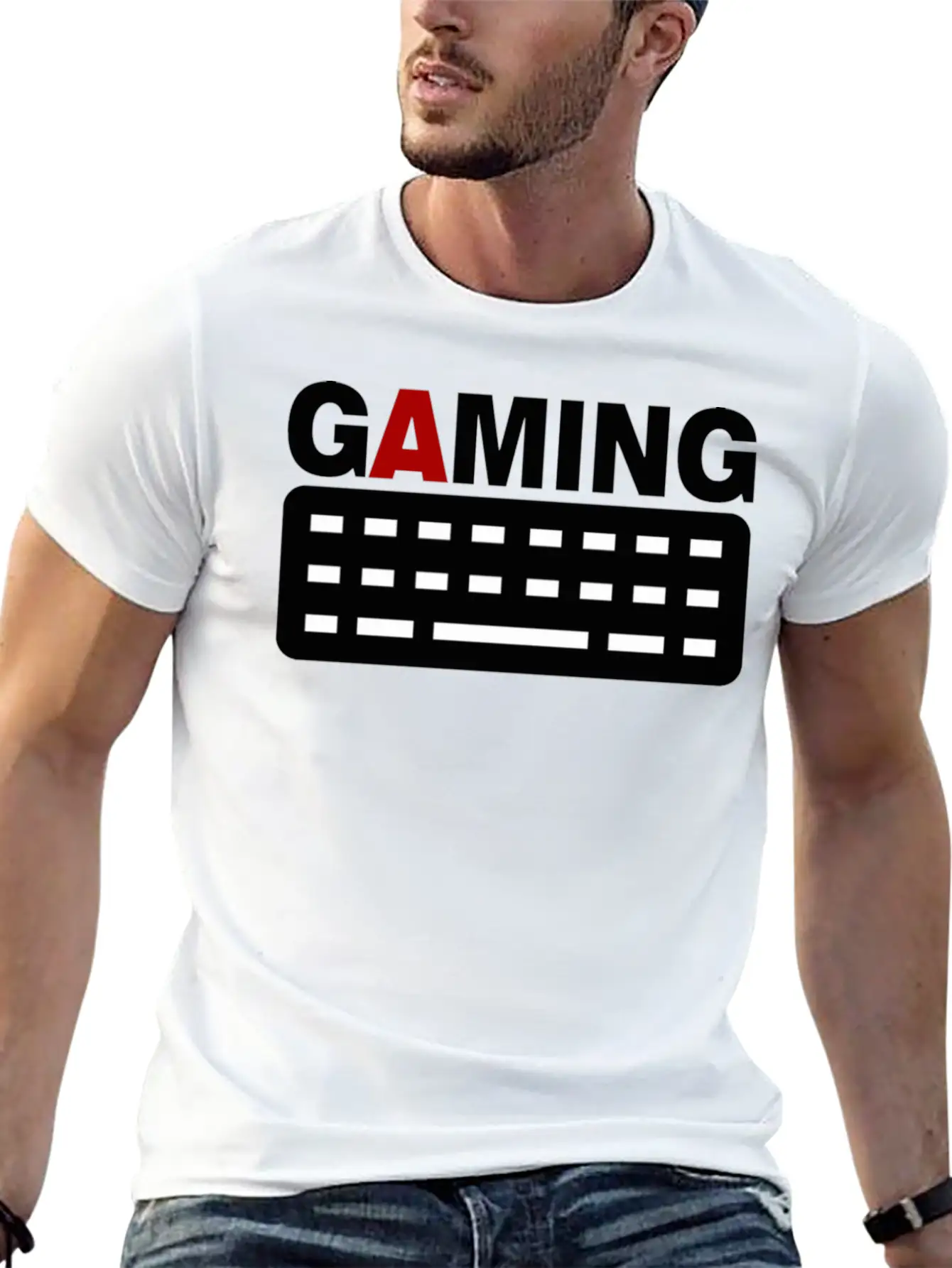 Gaming Keyboard Pc Gamer Unisex Short Sleeve Soft Cotton T-Shirt – Casual Everyday Wear