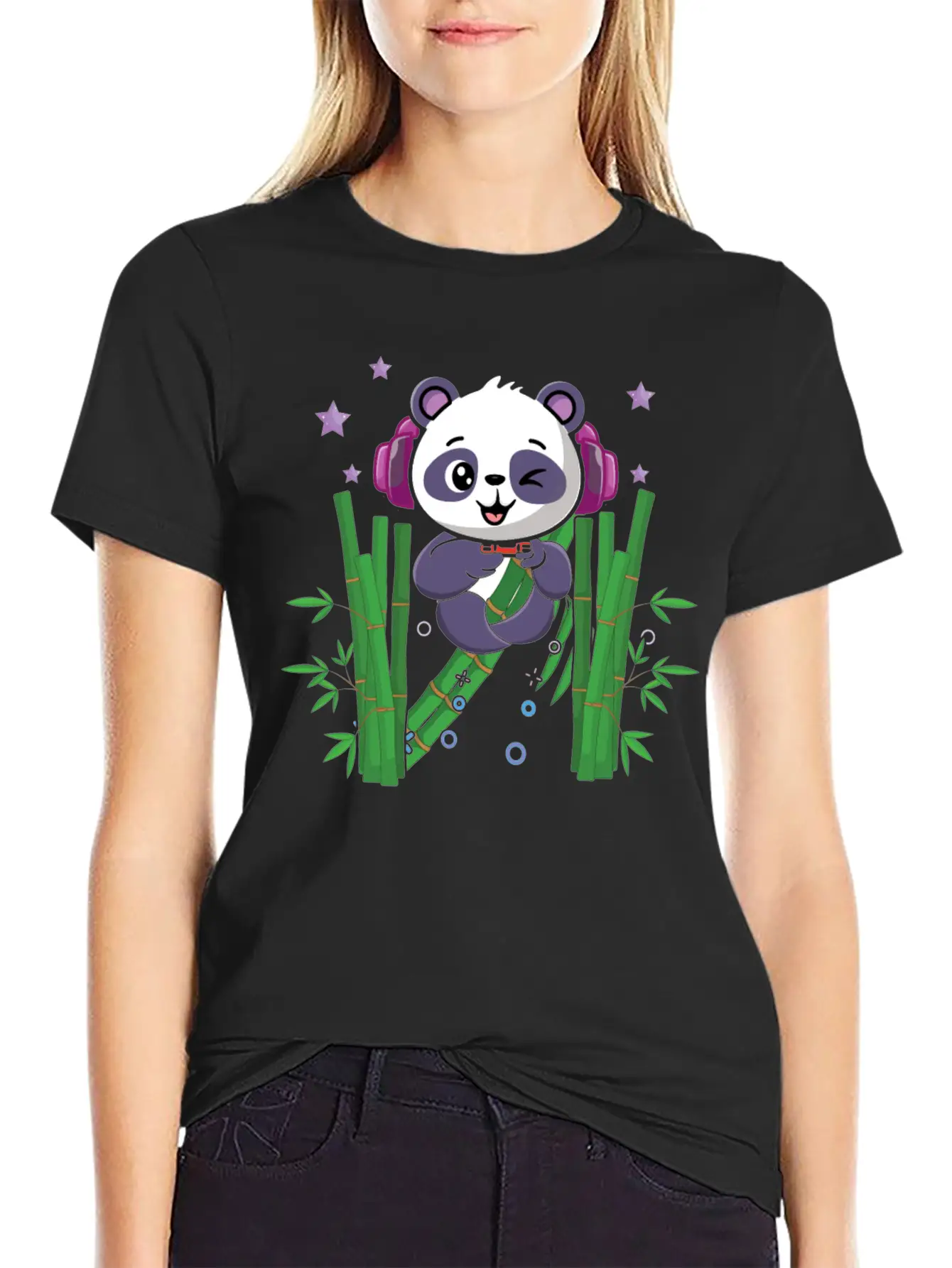 Gaming Panda Cute Playing Video Game Lover Gaming Unisex Short Sleeve Soft Cotton T-Shirt – Casual Everyday Wear