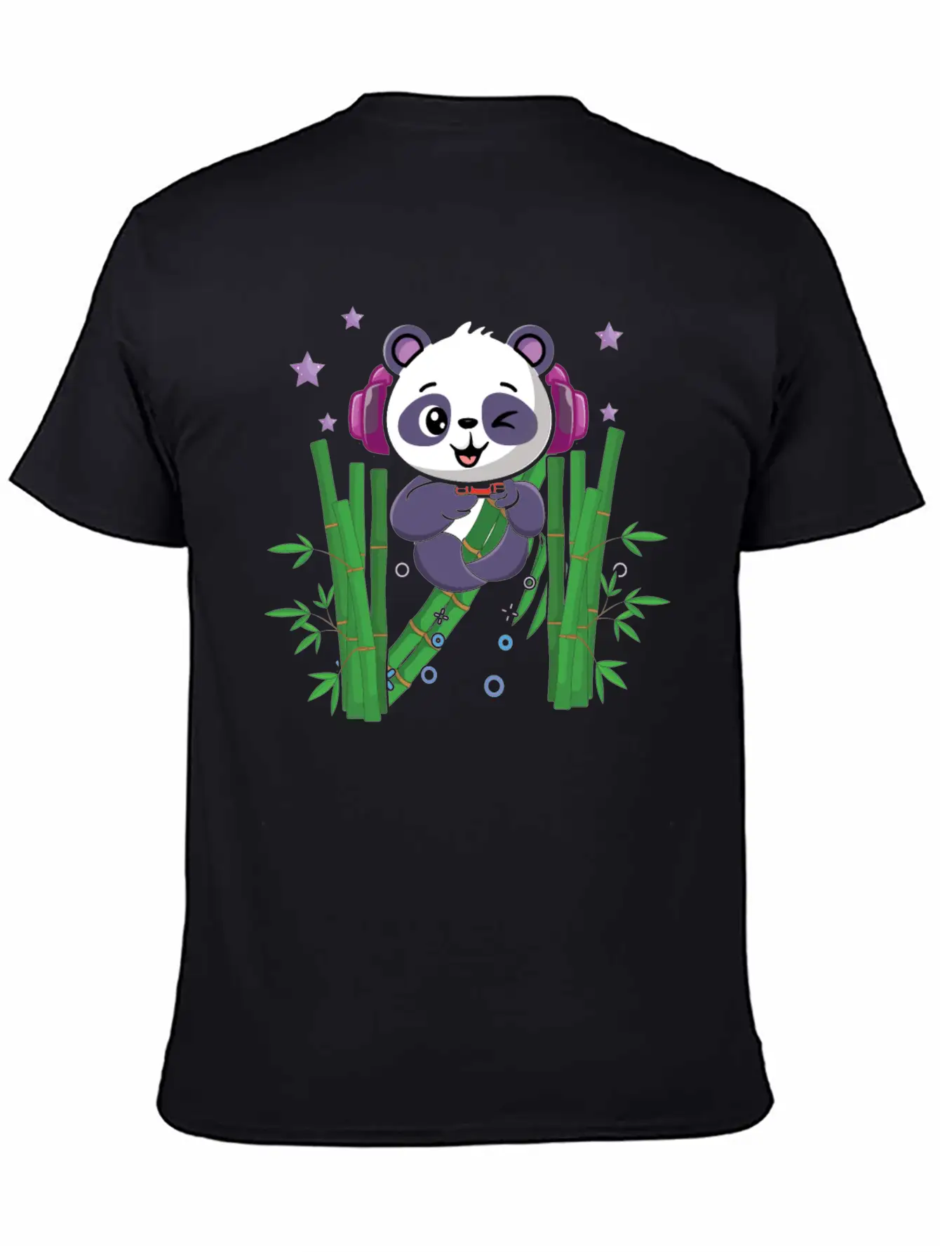 Gaming Panda Cute Playing Video Game Lover Gaming Unisex Short Sleeve Soft Cotton T-Shirt – Casual Everyday Wear